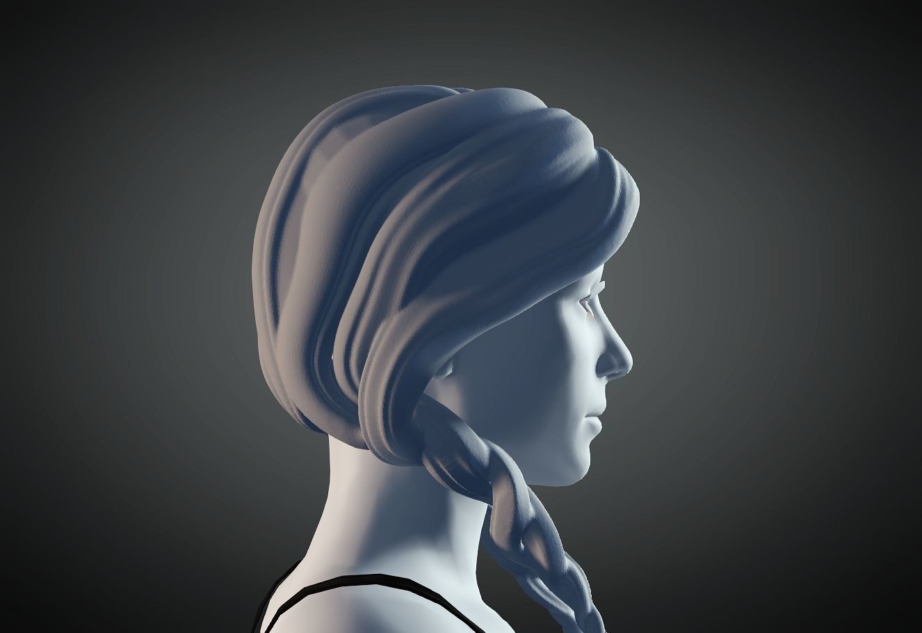 3D Hair style for Female 73 3D model 3D print model_2