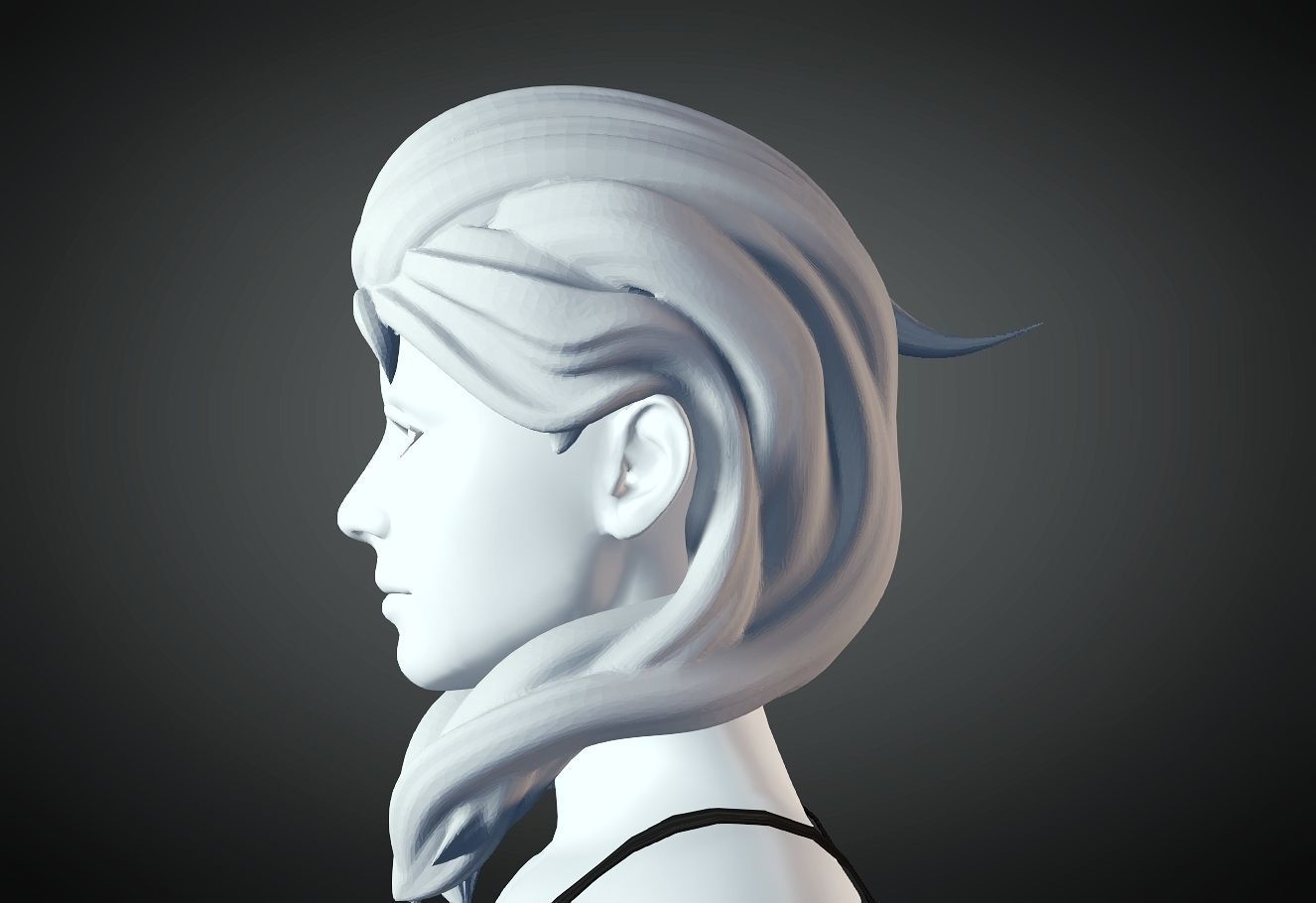 3D Hair style for Female 75 3D model 3D print model_1