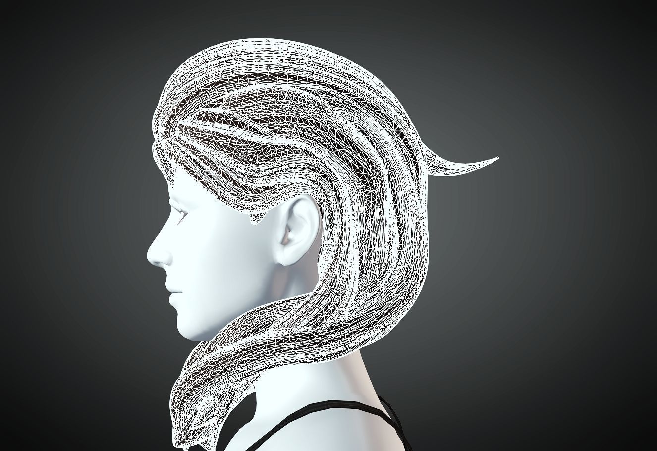 3D Hair style for Female 75 3D model 3D print model_5