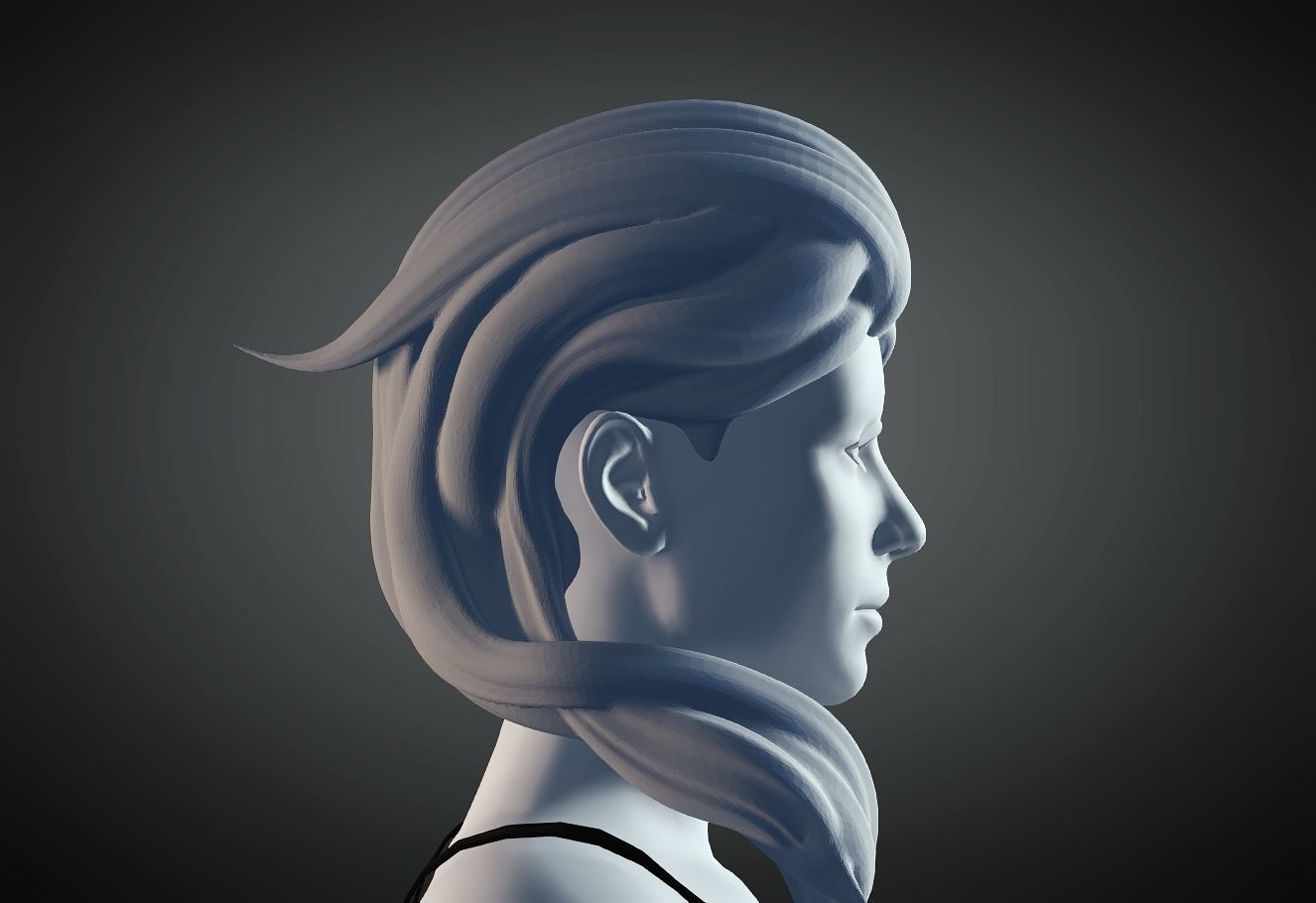 3D Hair style for Female 75 3D model 3D print model_2