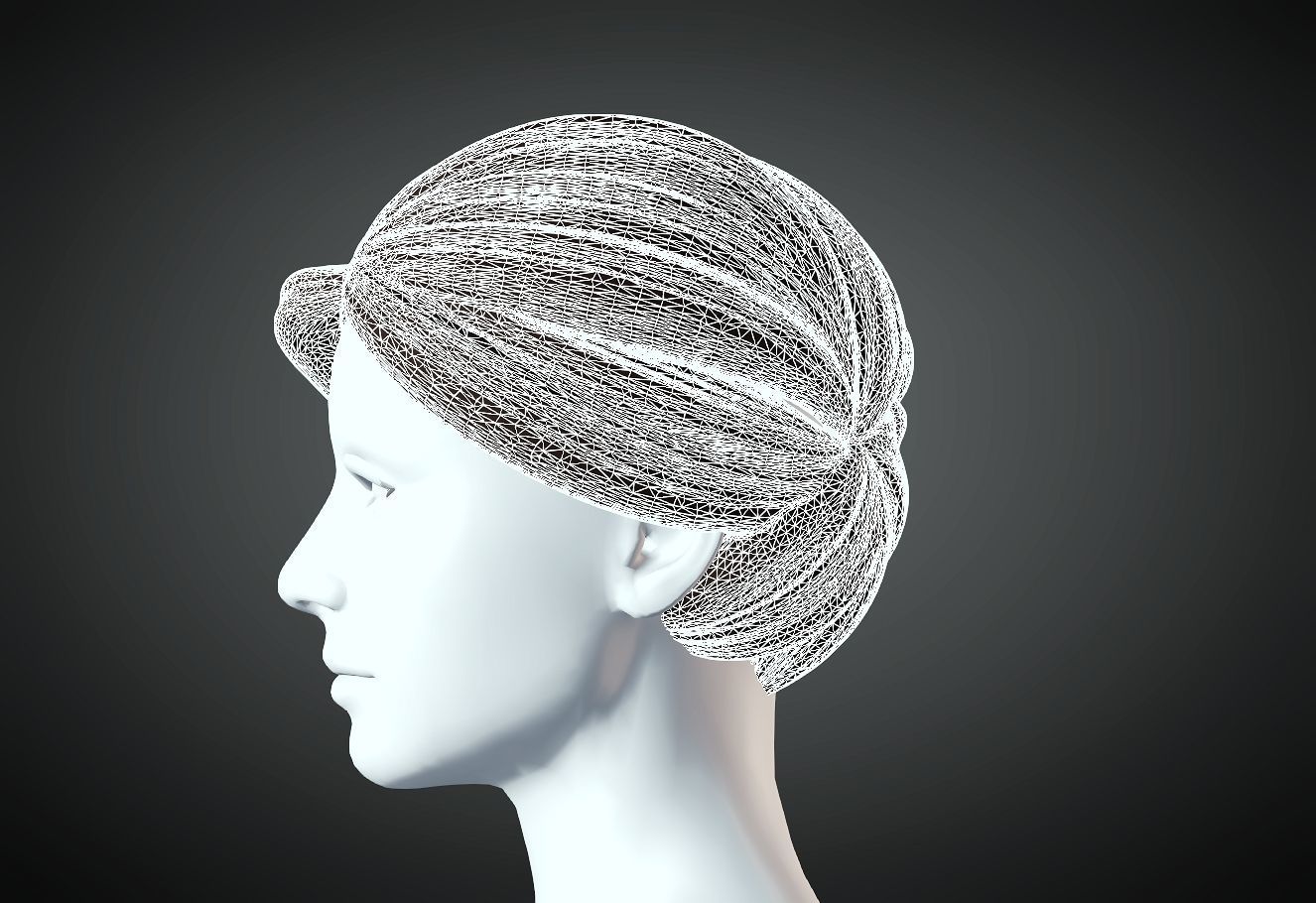 3D Hair style for Female 76 3D model 3D print model_5