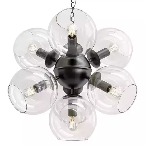 Favourite-Schoppen-1491-7P chandelier with six glass globes hanging from metal frame