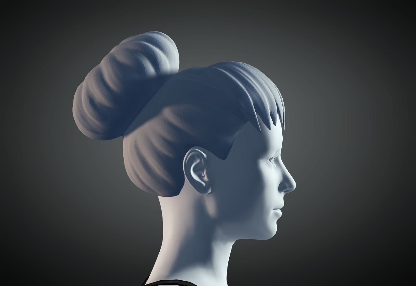 3D Hair style for Female 77 3D model 3D print model_2
