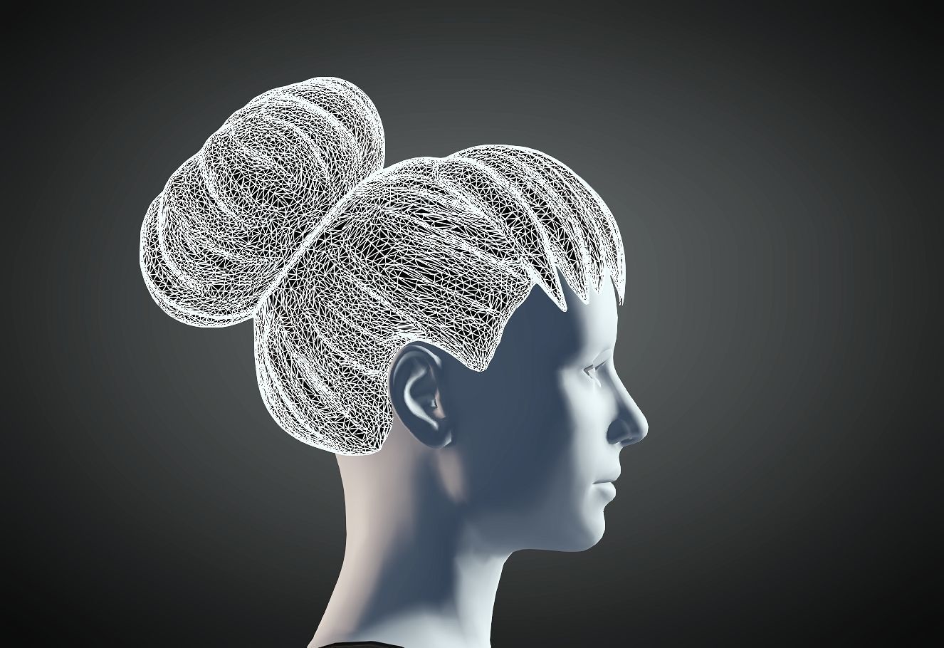 3D Hair style for Female 77 3D model 3D print model_6