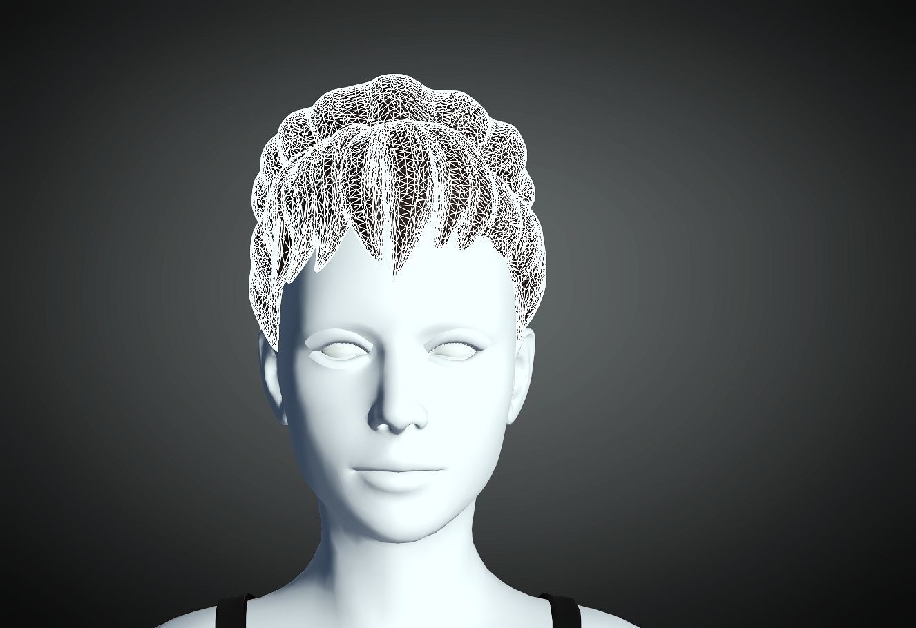 3D Hair style for Female 77 3D model 3D print model_4