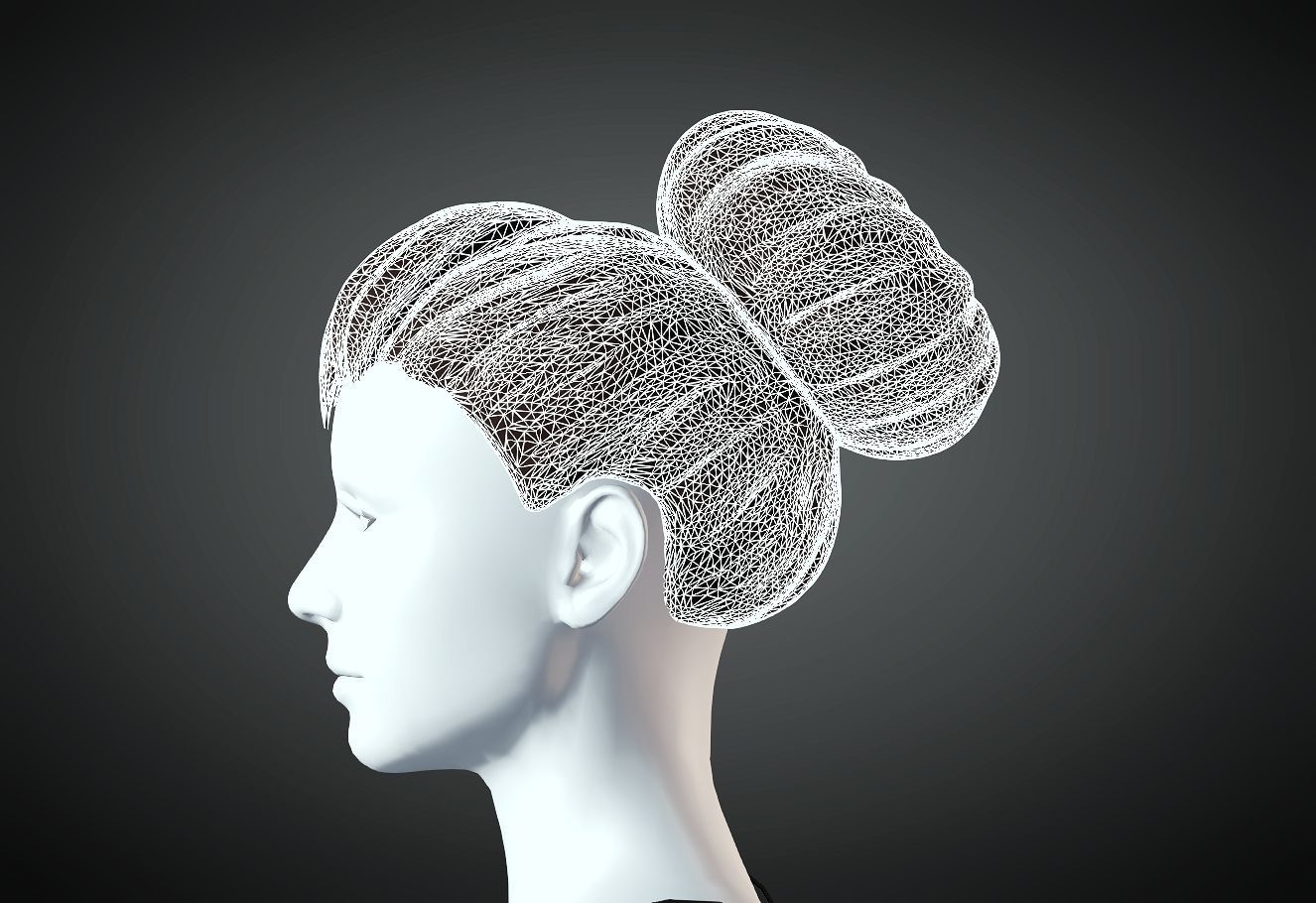 3D Hair style for Female 77 3D model 3D print model_5