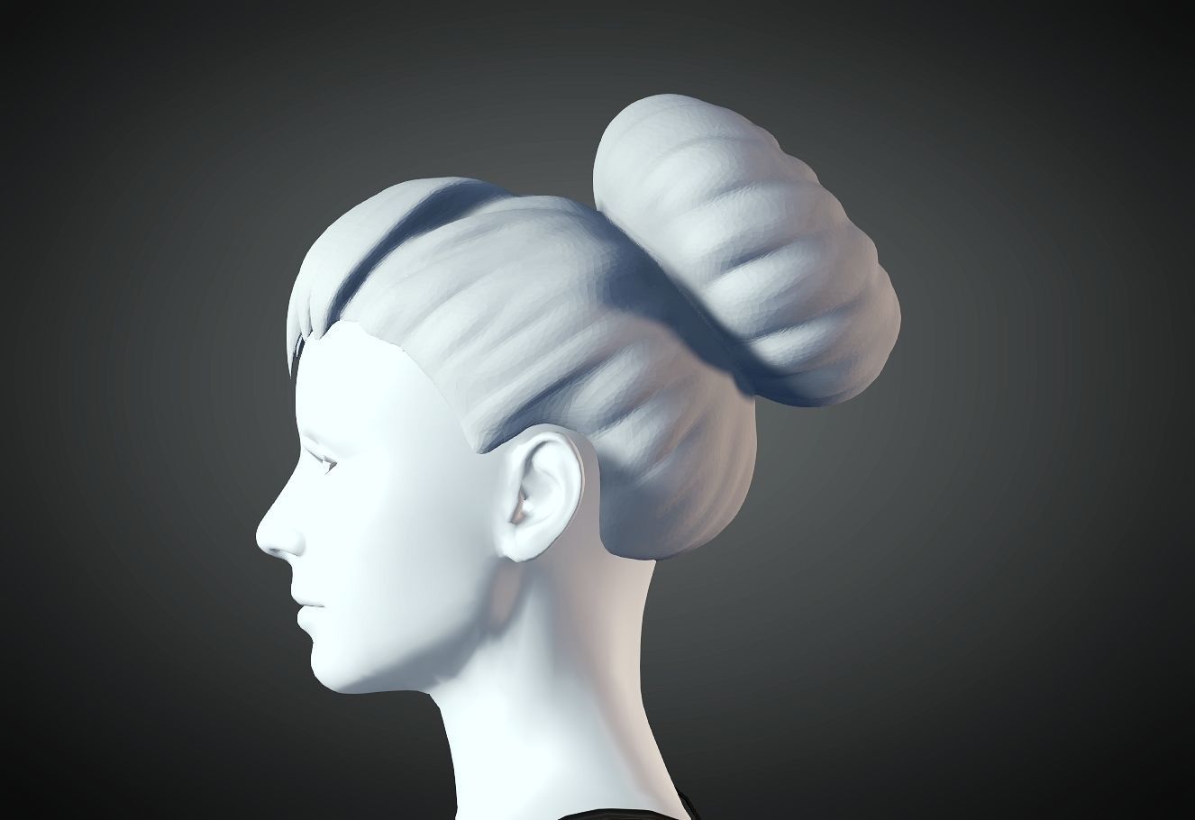 3D Hair style for Female 77 3D model 3D print model_1