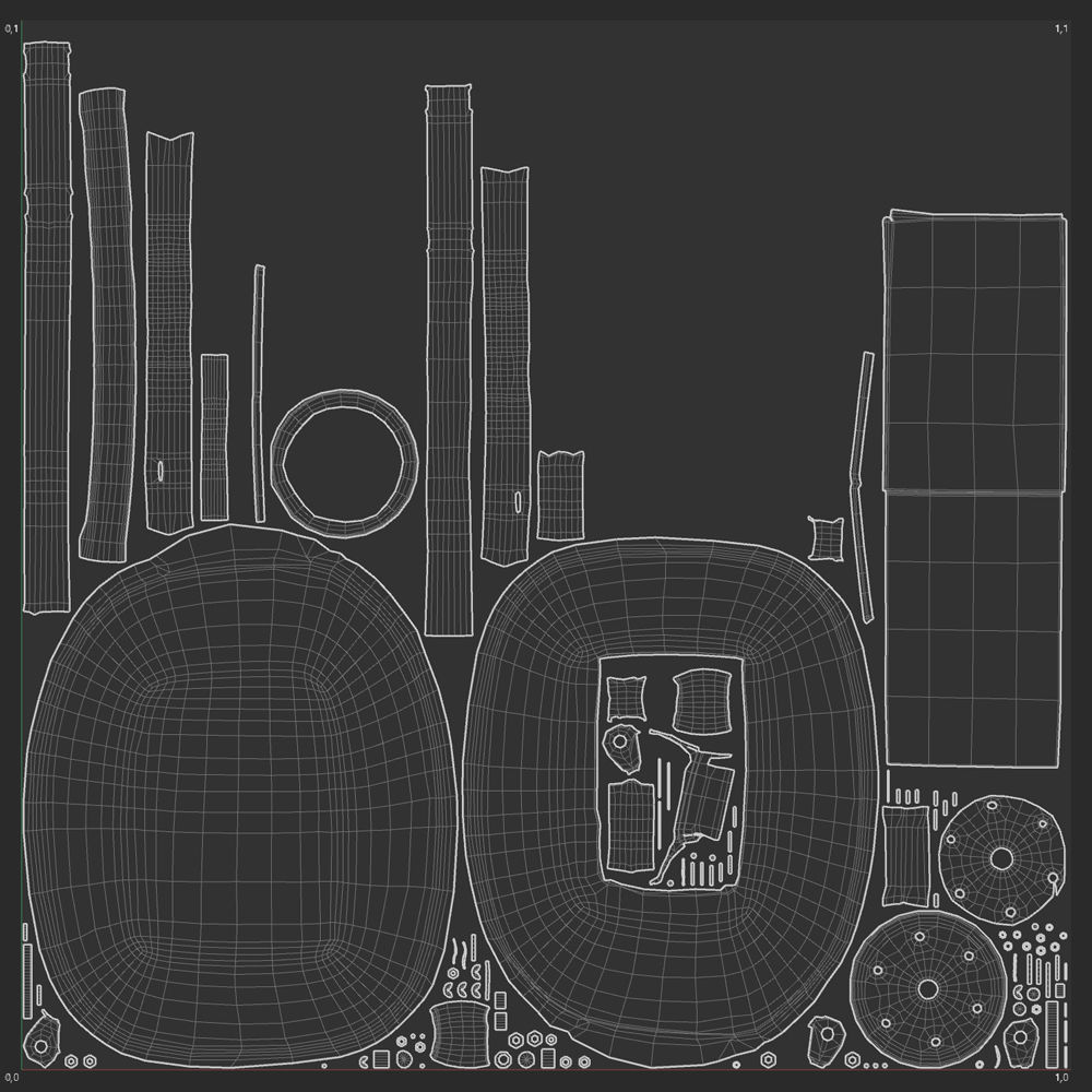 Old hand wheelbarrow Low-poly 3D model_9