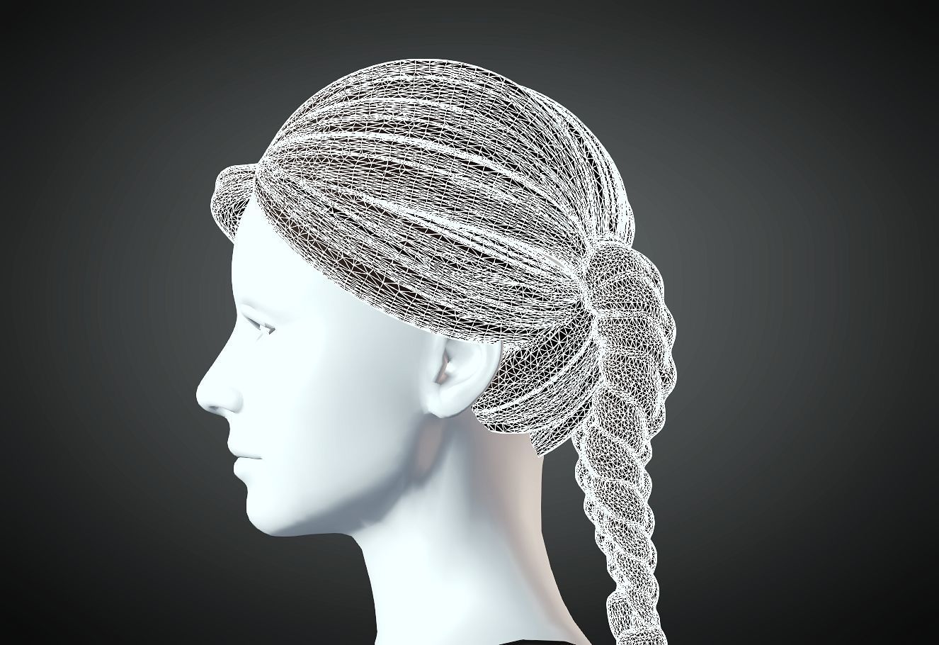 3D Hair style for Female 78 3D model 3D print model_5