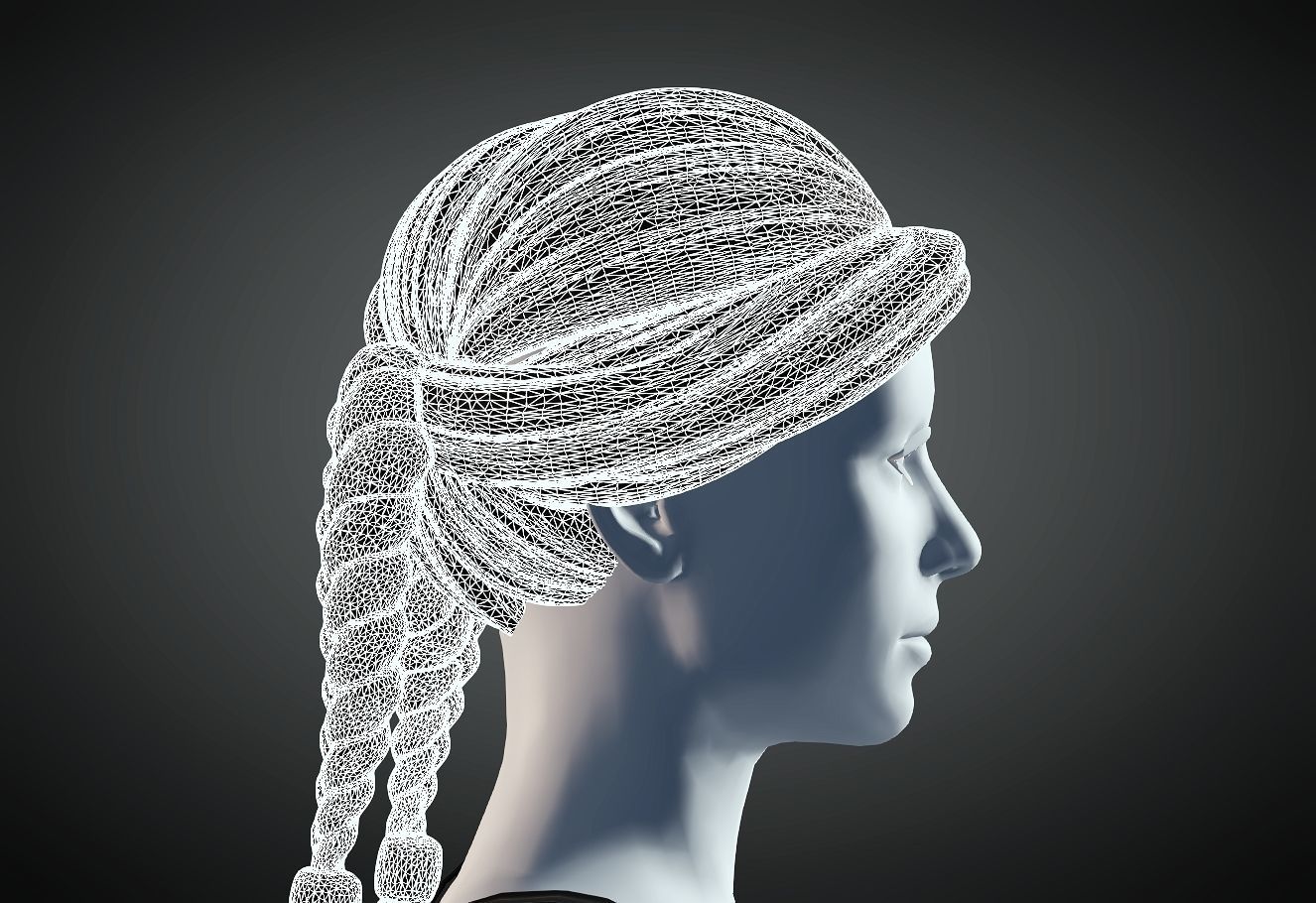 3D Hair style for Female 78 3D model 3D print model_6
