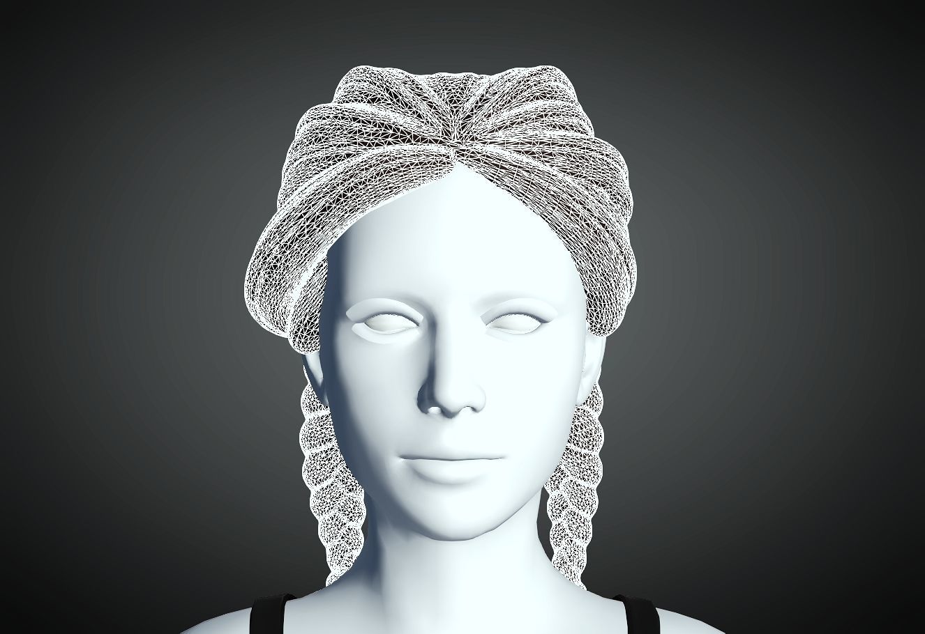 3D Hair style for Female 78 3D model 3D print model_4