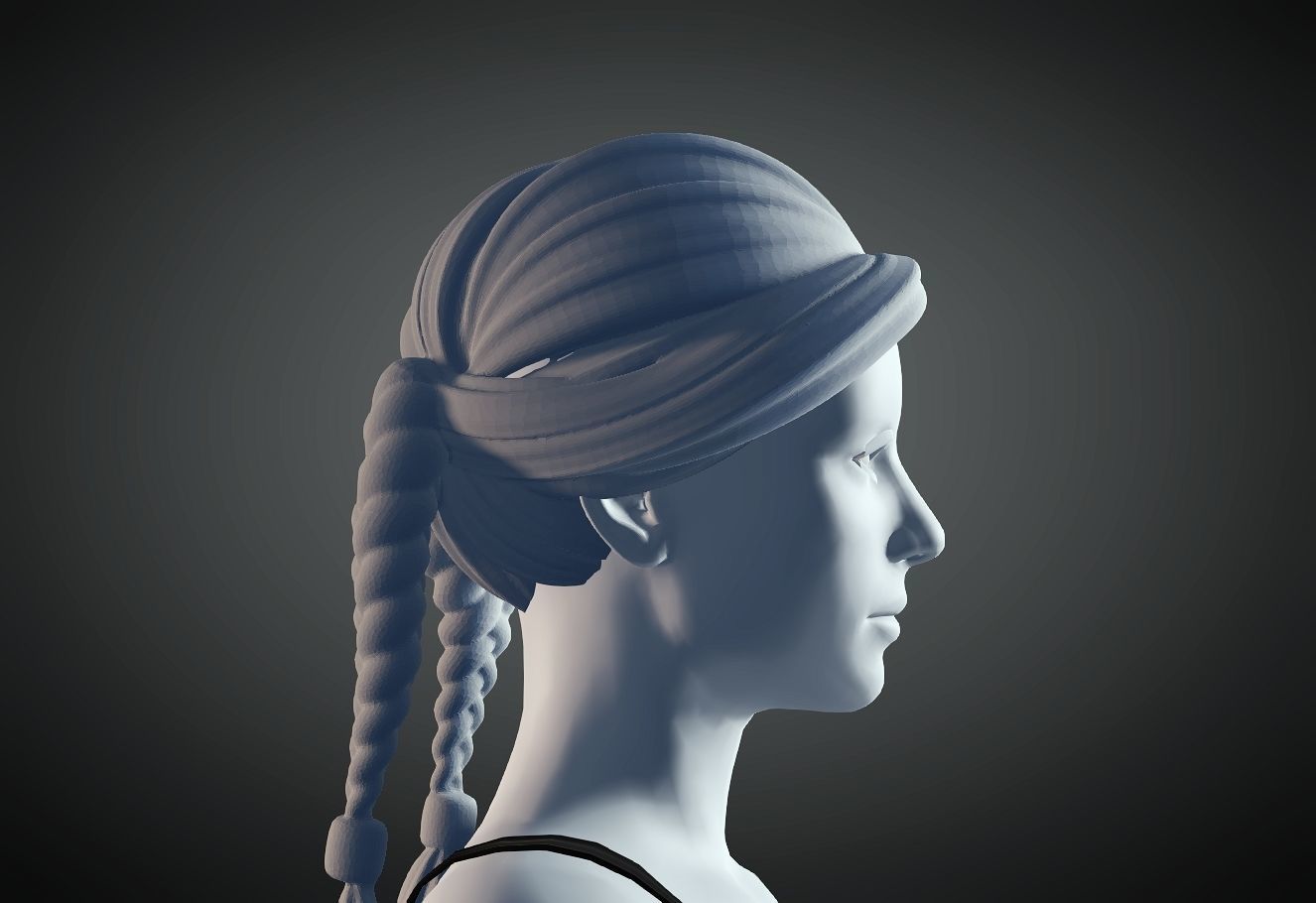 3D Hair style for Female 78 3D model 3D print model_2