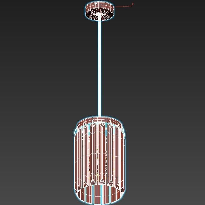 vitaluce-v5155-1-3-1pl pendant light with metal frame and gla... 3D model_3