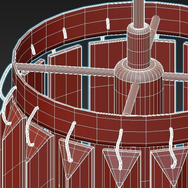 vitaluce-v5155-1-3-1pl pendant light with metal frame and gla... 3D model_4