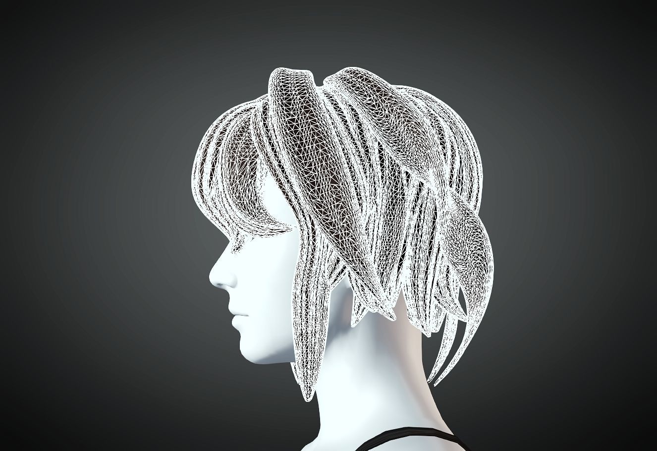 3D Hair style for Female 80 3D model 3D print model_5