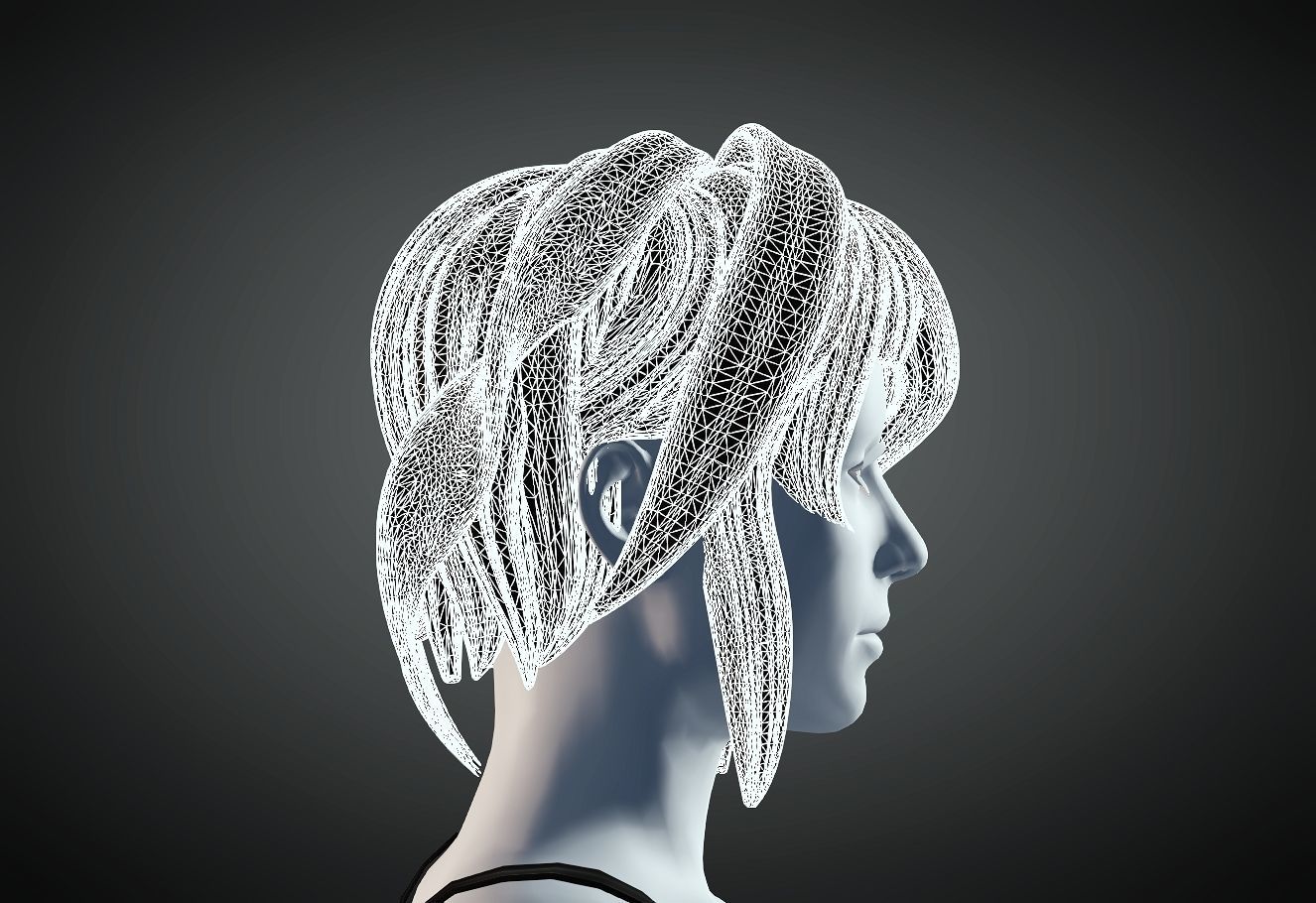 3D Hair style for Female 80 3D model 3D print model_6