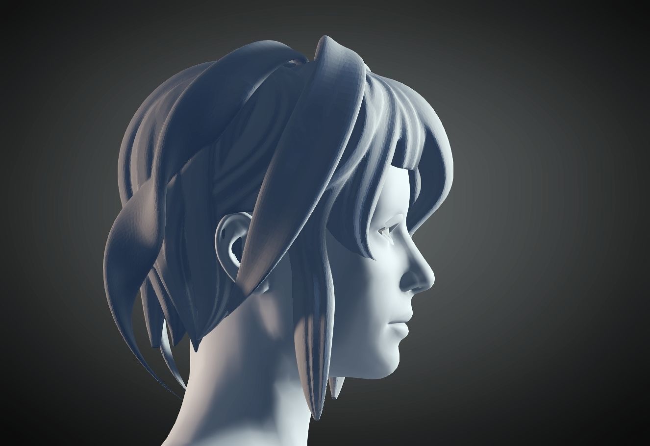 3D Hair style for Female 80 3D model 3D print model_2