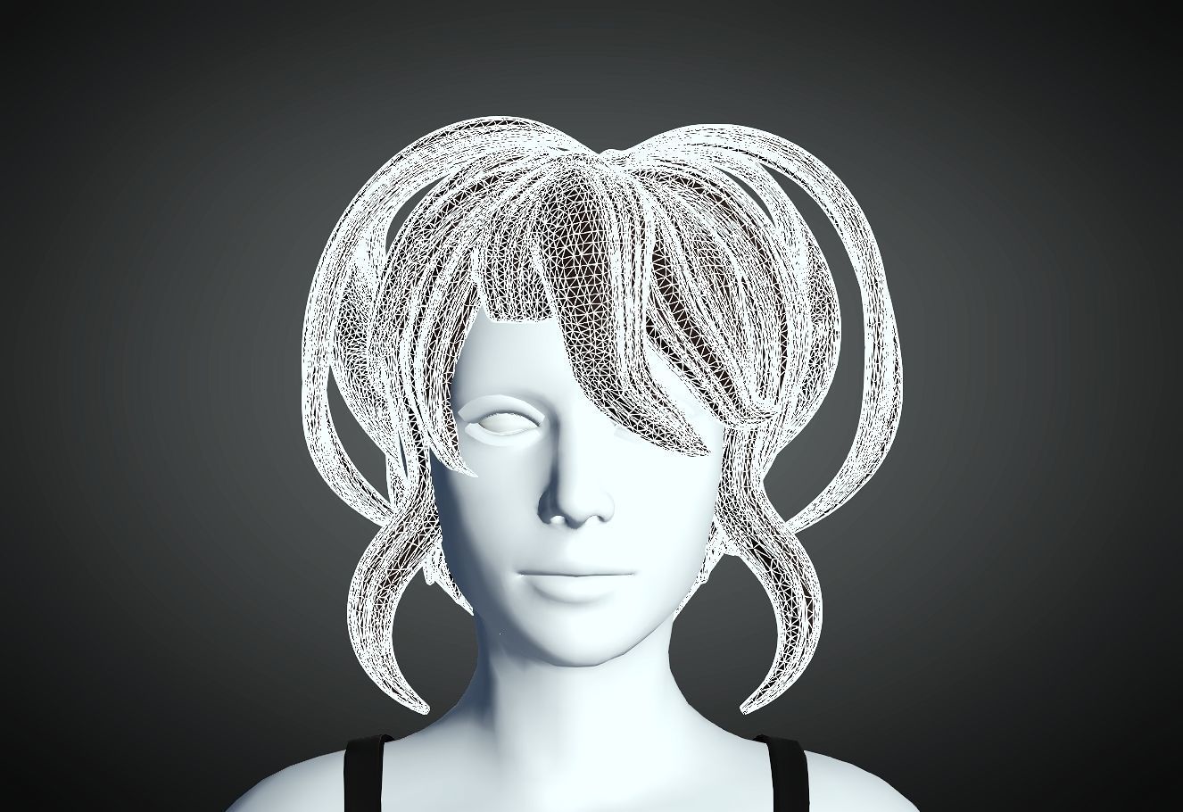 3D Hair style for Female 80 3D model 3D print model_4