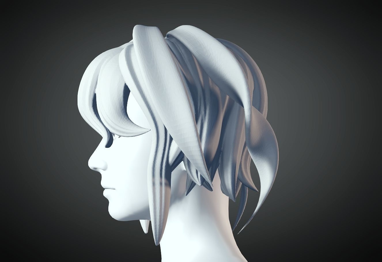 3D Hair style for Female 80 3D model 3D print model_1