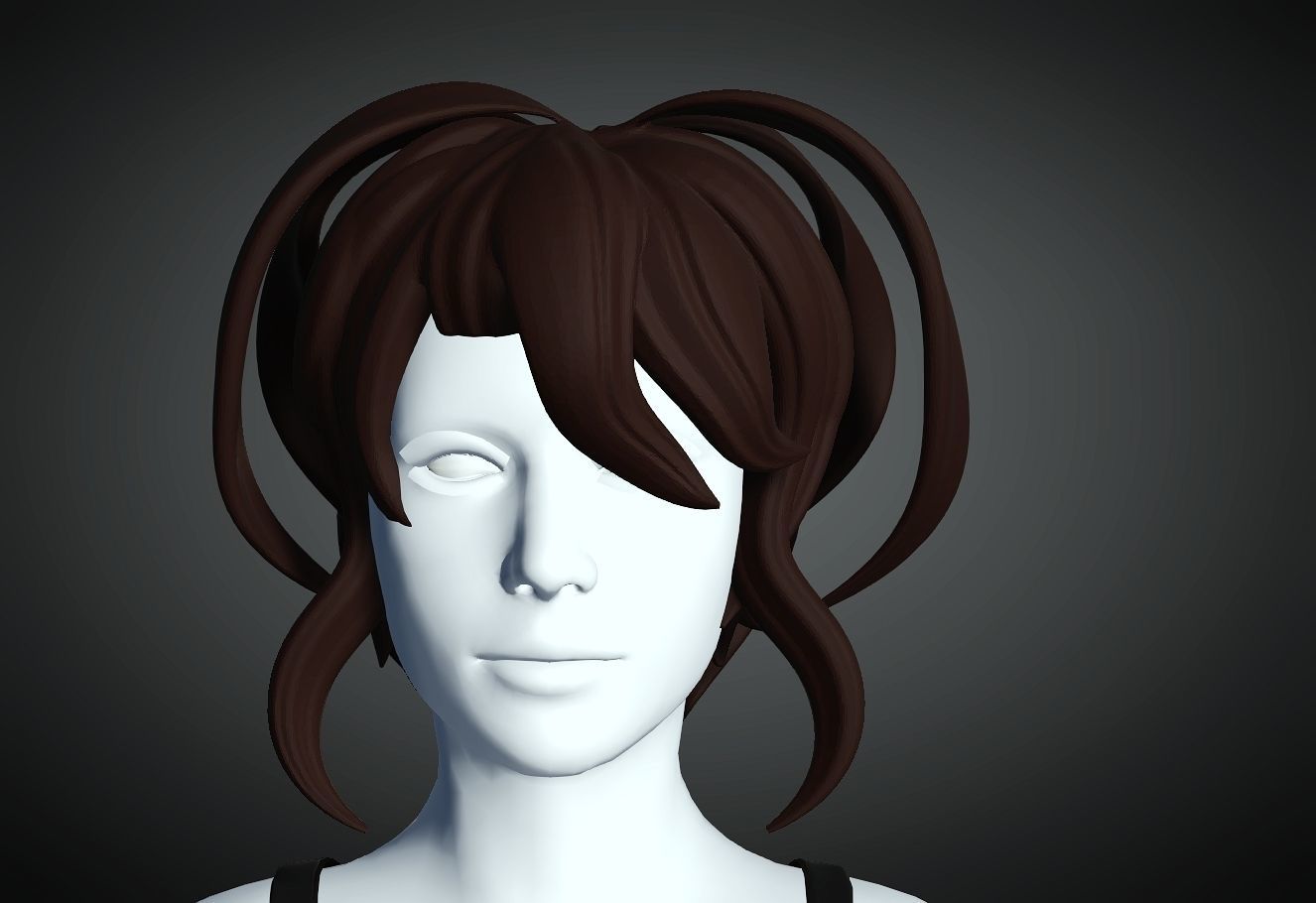 3D Hair style for Female 80 3D model 3D print model_3