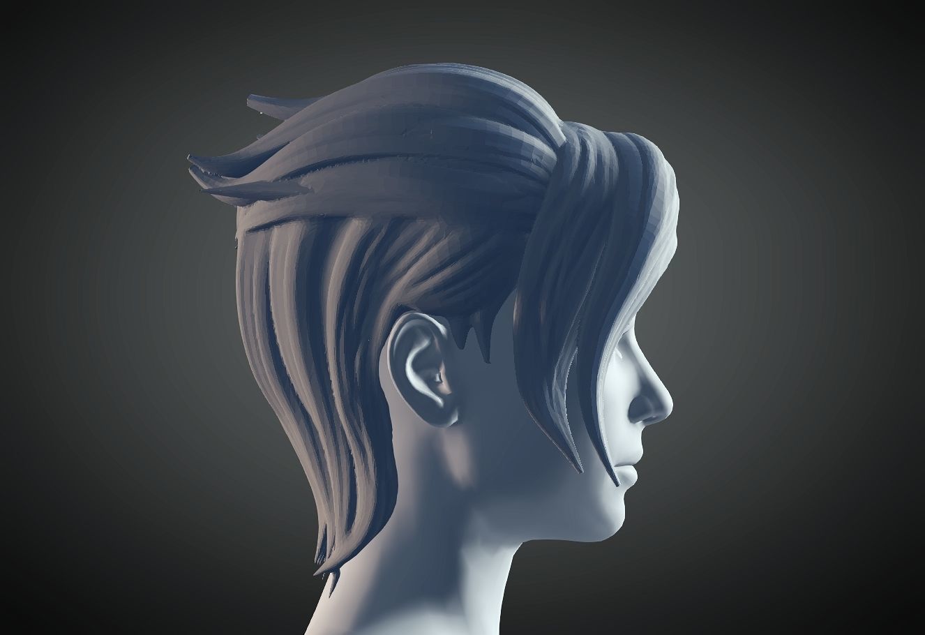 3D Hair style for Female 83 3D model 3D print model_2