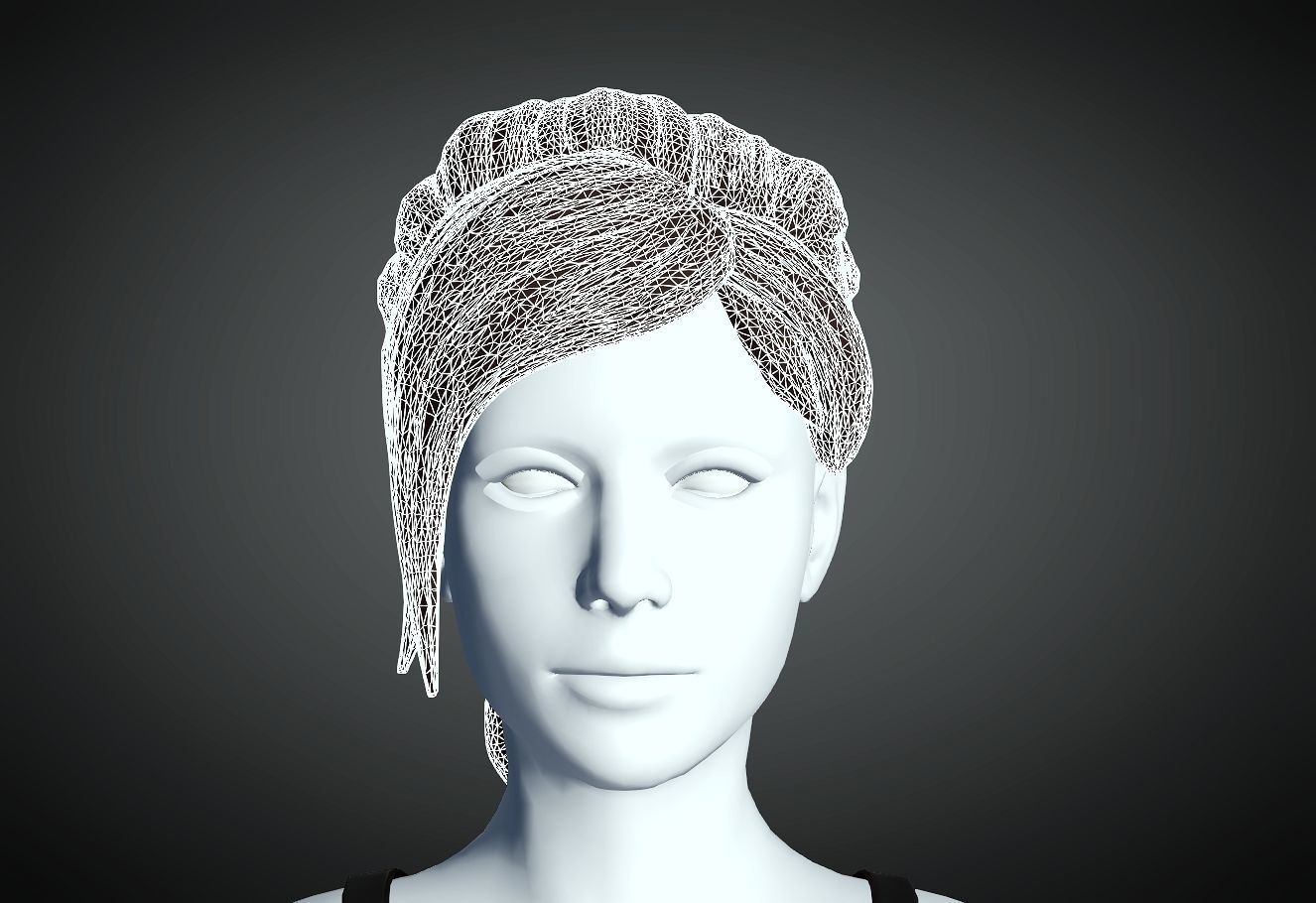 3D Hair style for Female 83 3D model 3D print model_4