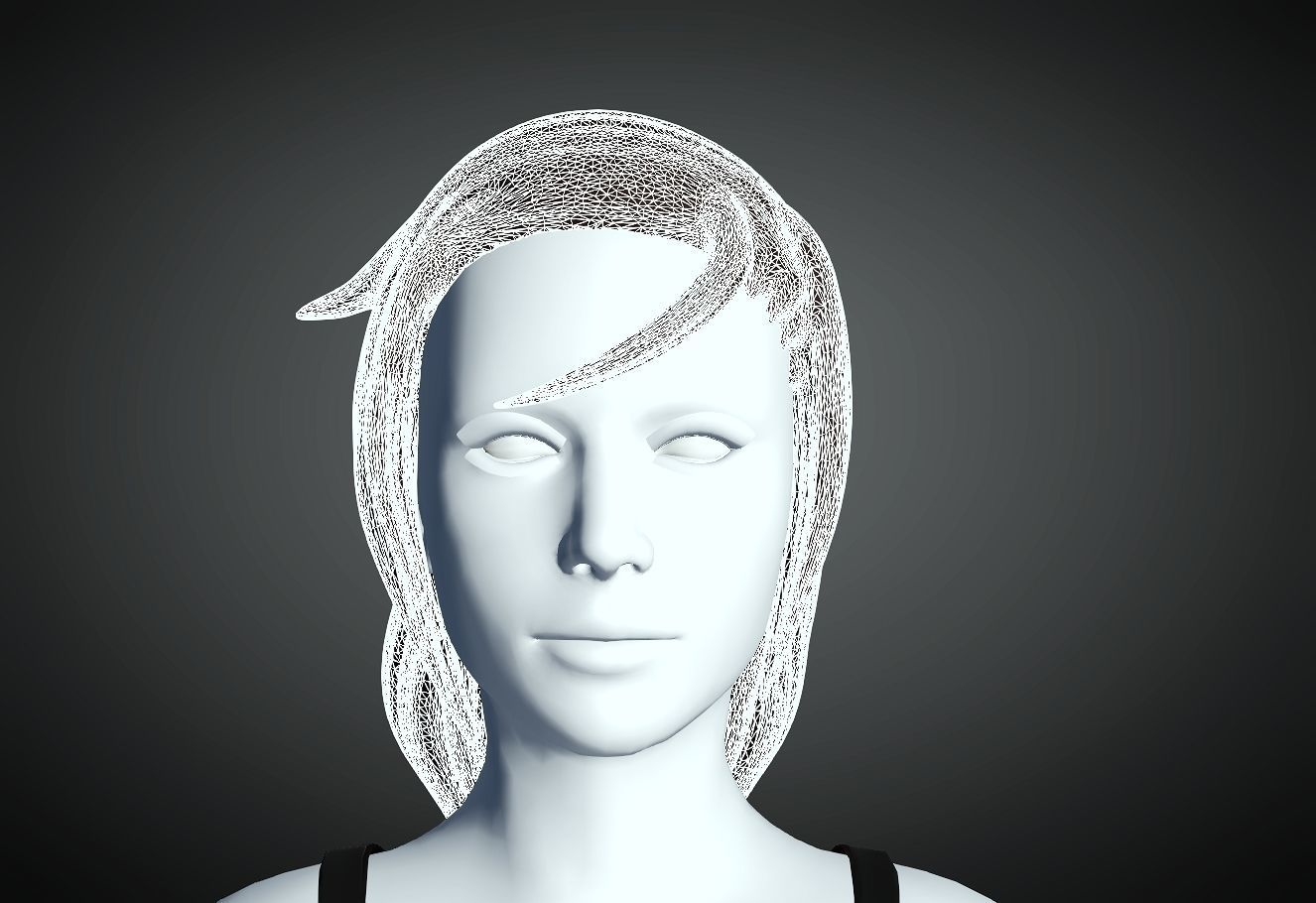 3D Hair style for Female 84 3D model 3D print model_4