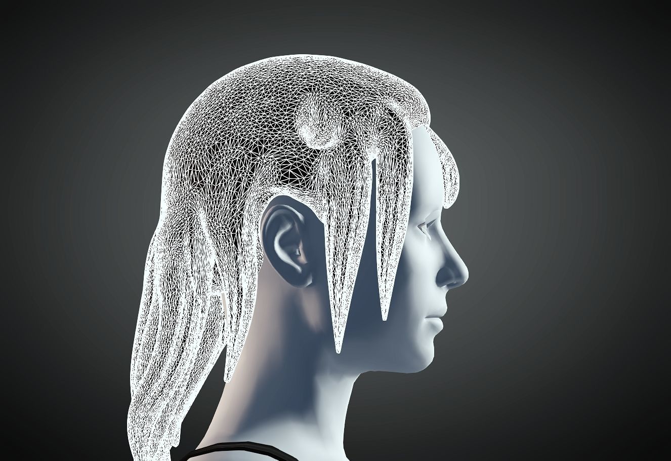 3D Hair style for Female 84 3D model 3D print model_6