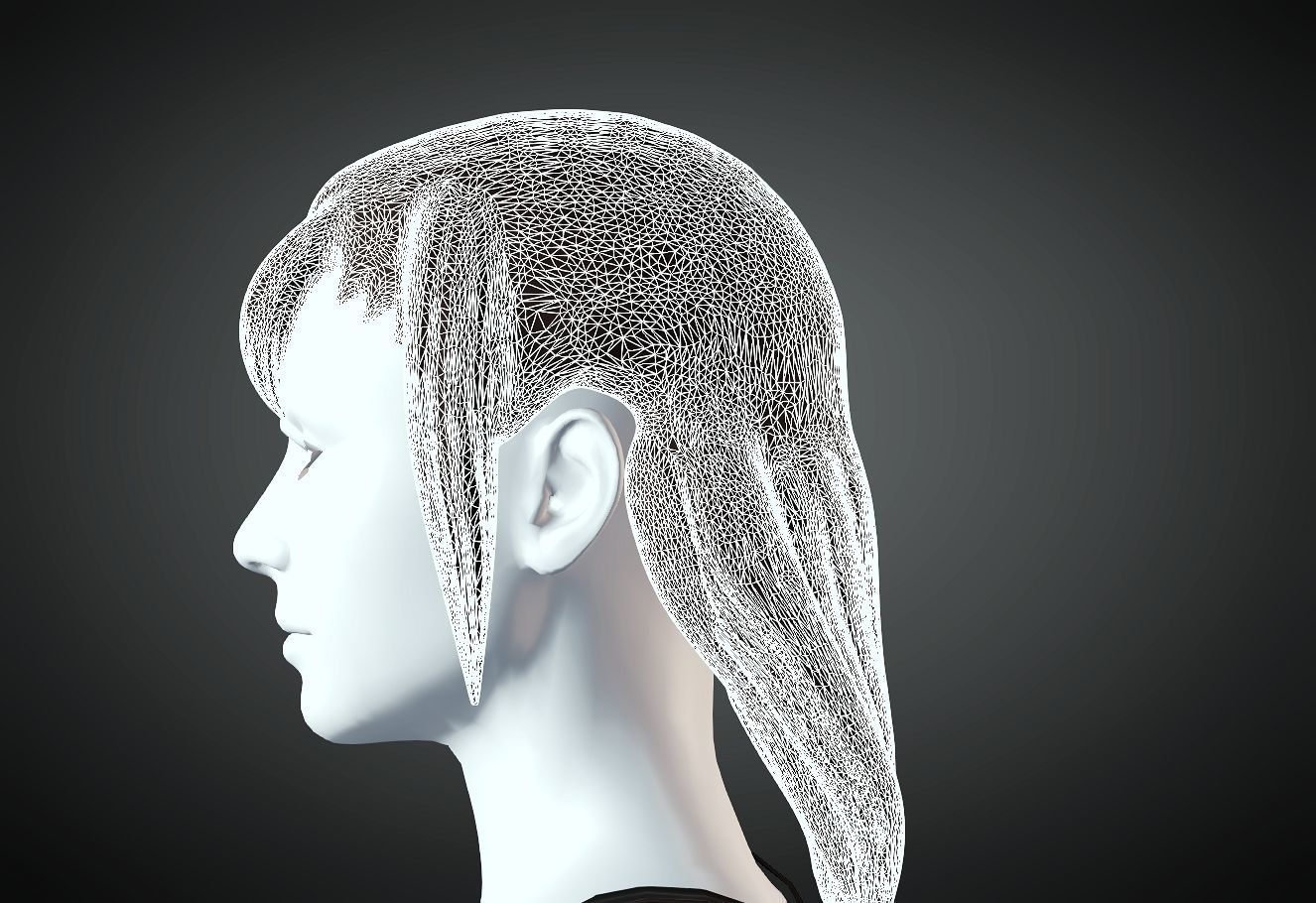 3D Hair style for Female 84 3D model 3D print model_5