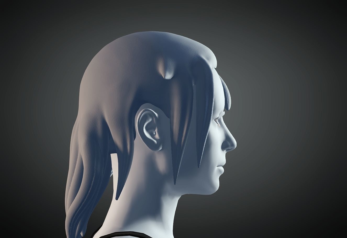 3D Hair style for Female 84 3D model 3D print model_2
