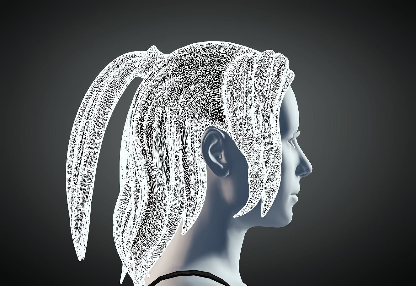 3D Hair style for Female 85 3D model 3D print model_6