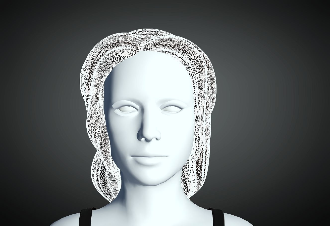 3D Hair style for Female 85 3D model 3D print model_4