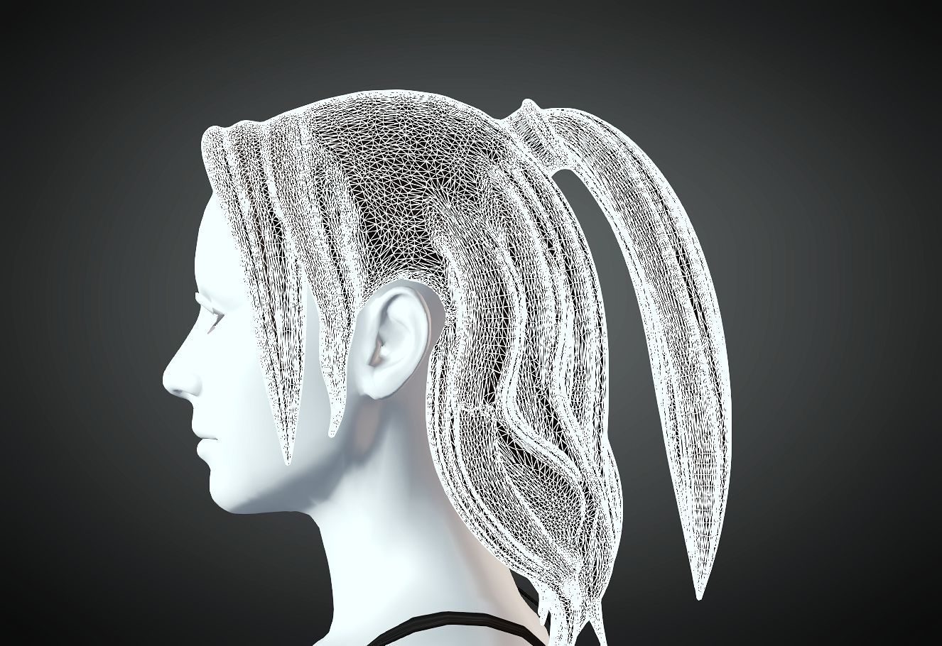 3D Hair style for Female 85 3D model 3D print model_5