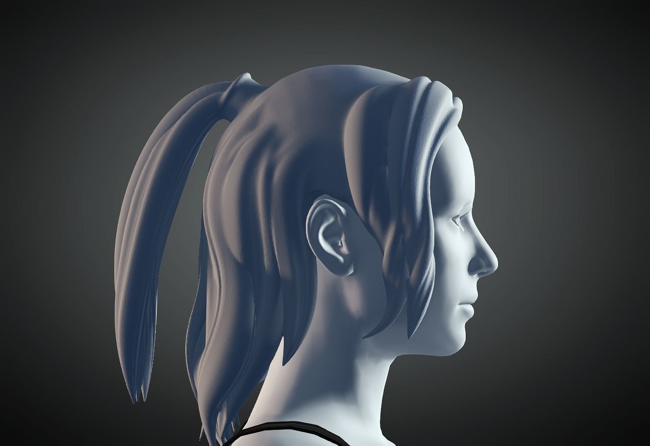 3D Hair style for Female 85 3D model 3D print model_2