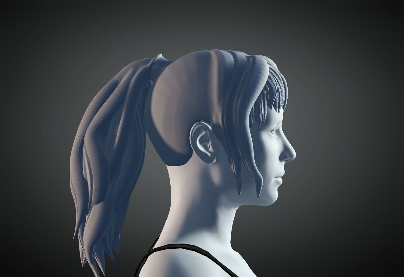 3D Hair style for Female 86 3D model 3D print model_2