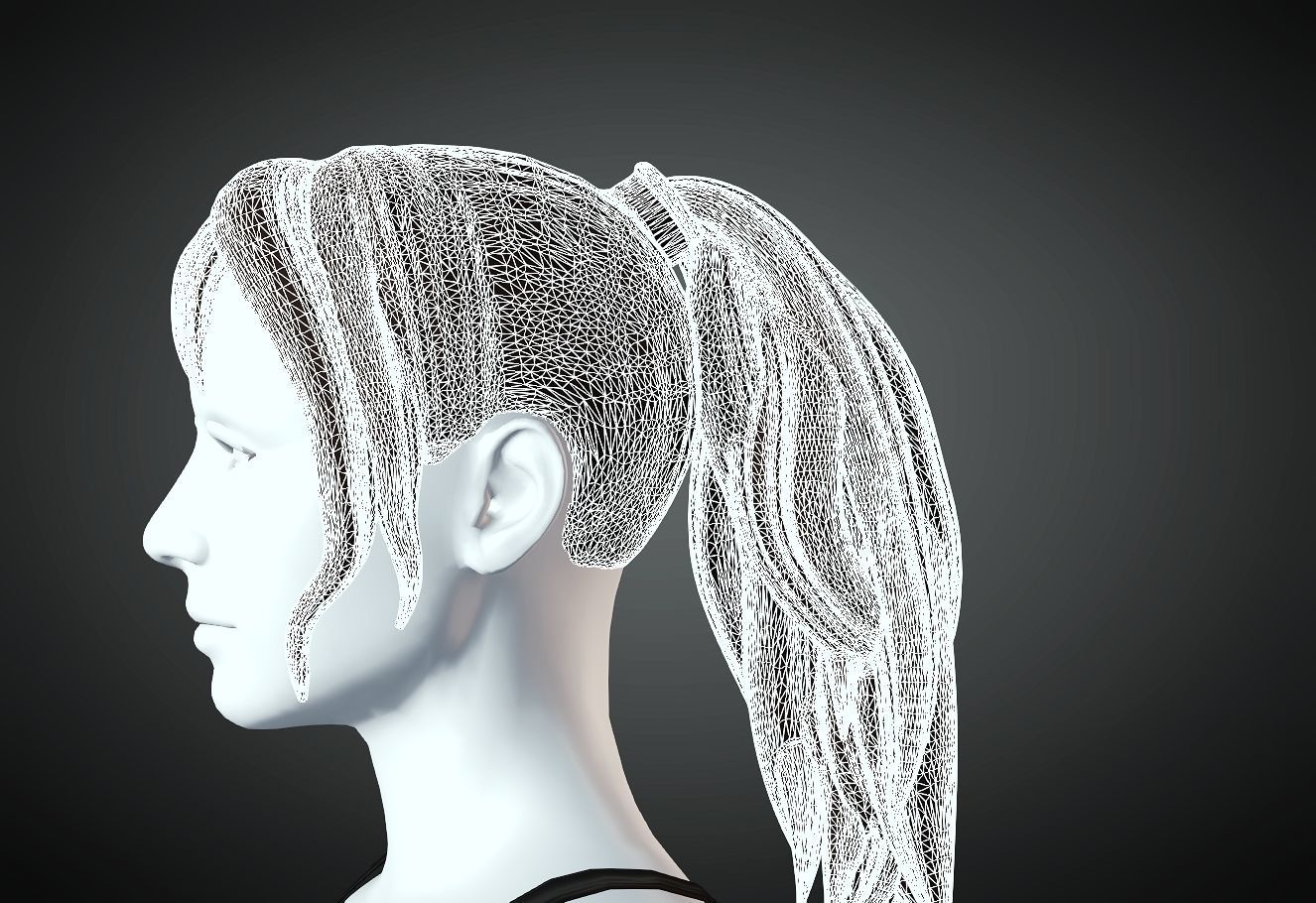 3D Hair style for Female 86 3D model 3D print model_5