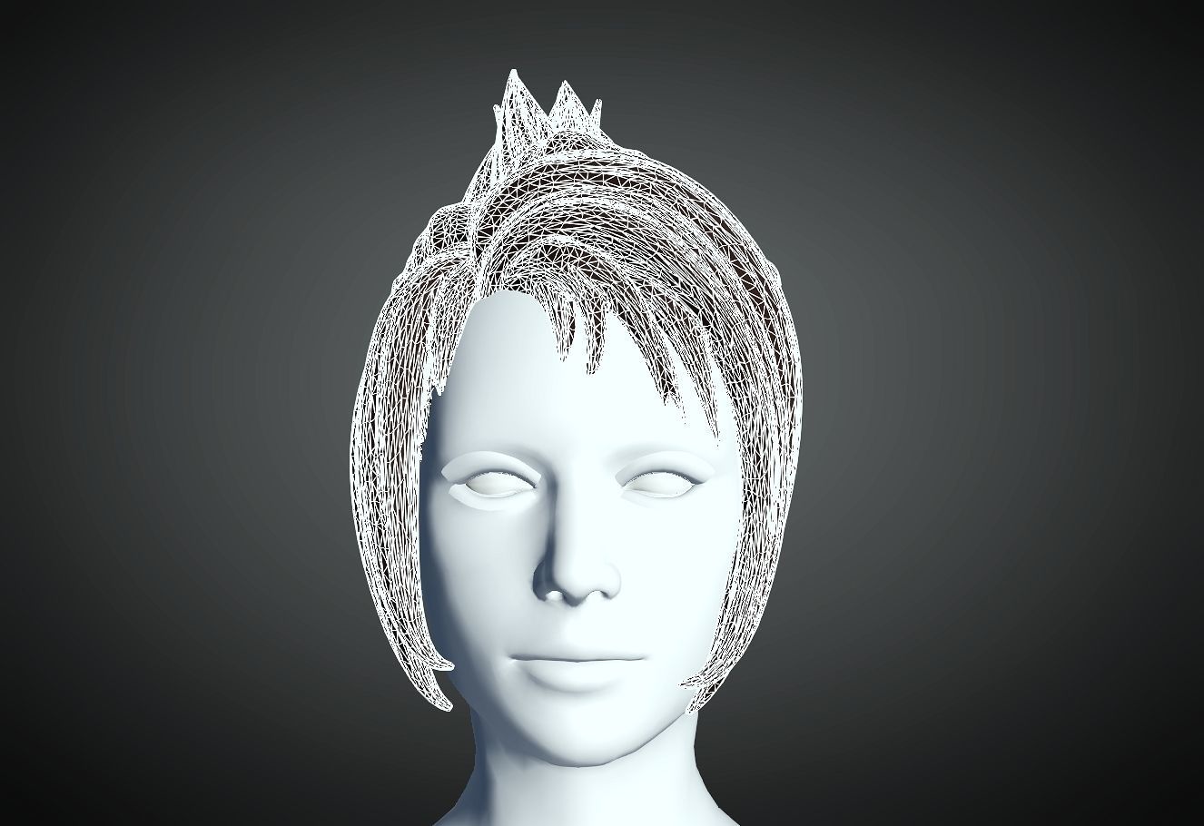 3D Hair style for Female 87 3D model 3D print model_5