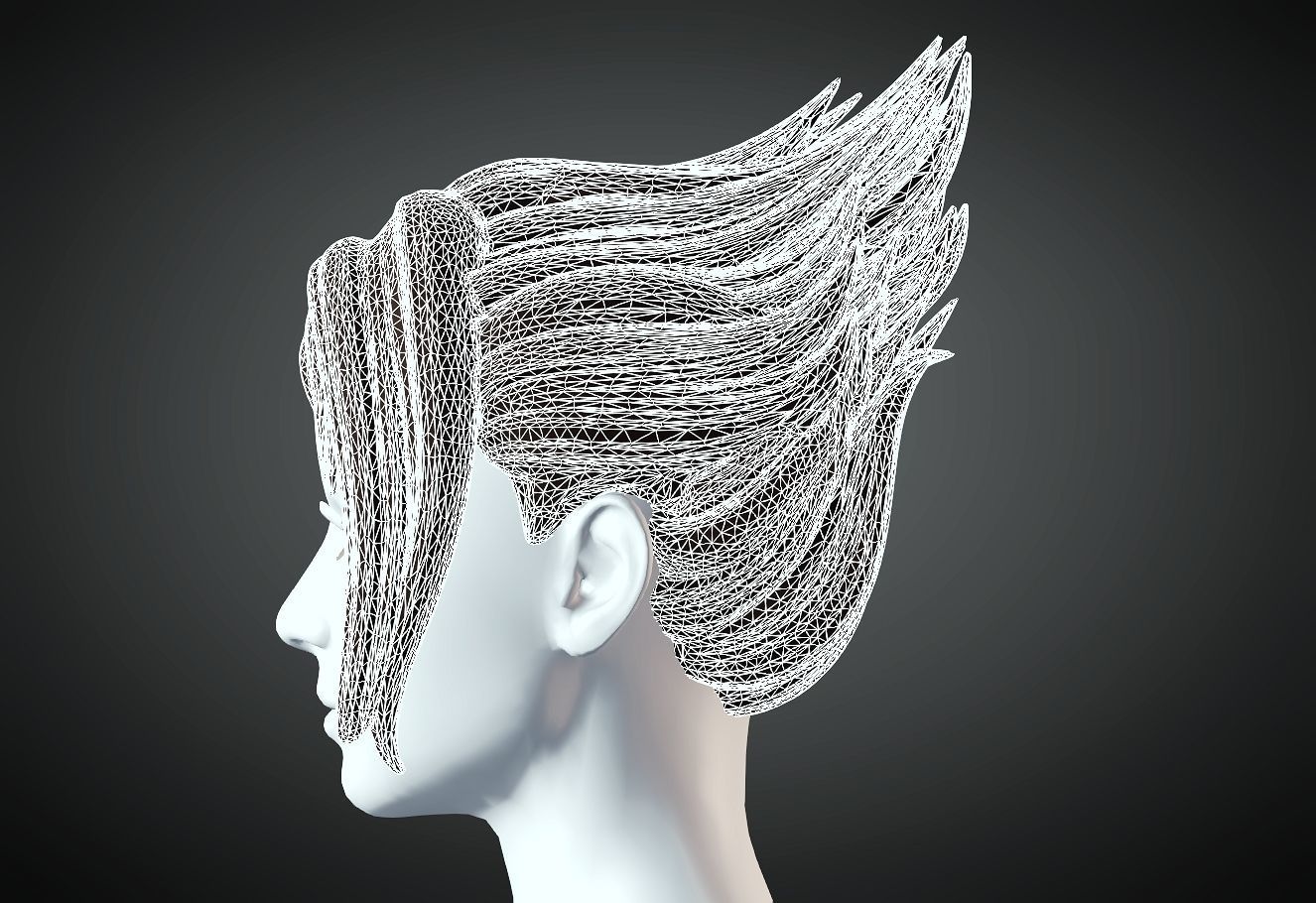 3D Hair style for Female 87 3D model 3D print model_4
