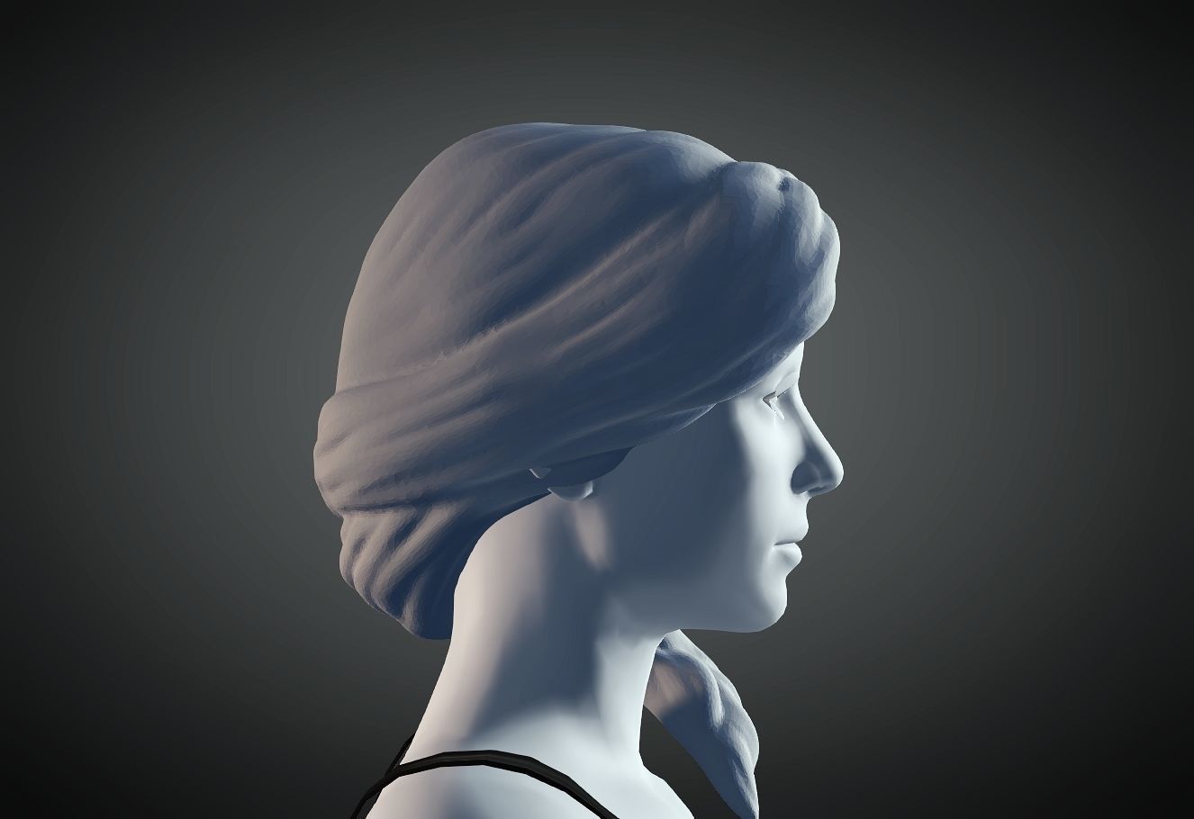 3D Hair style for Female 89 3D model 3D print model_2