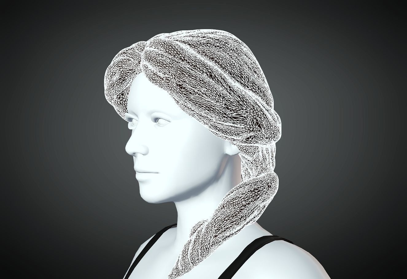 3D Hair style for Female 89 3D model 3D print model_5