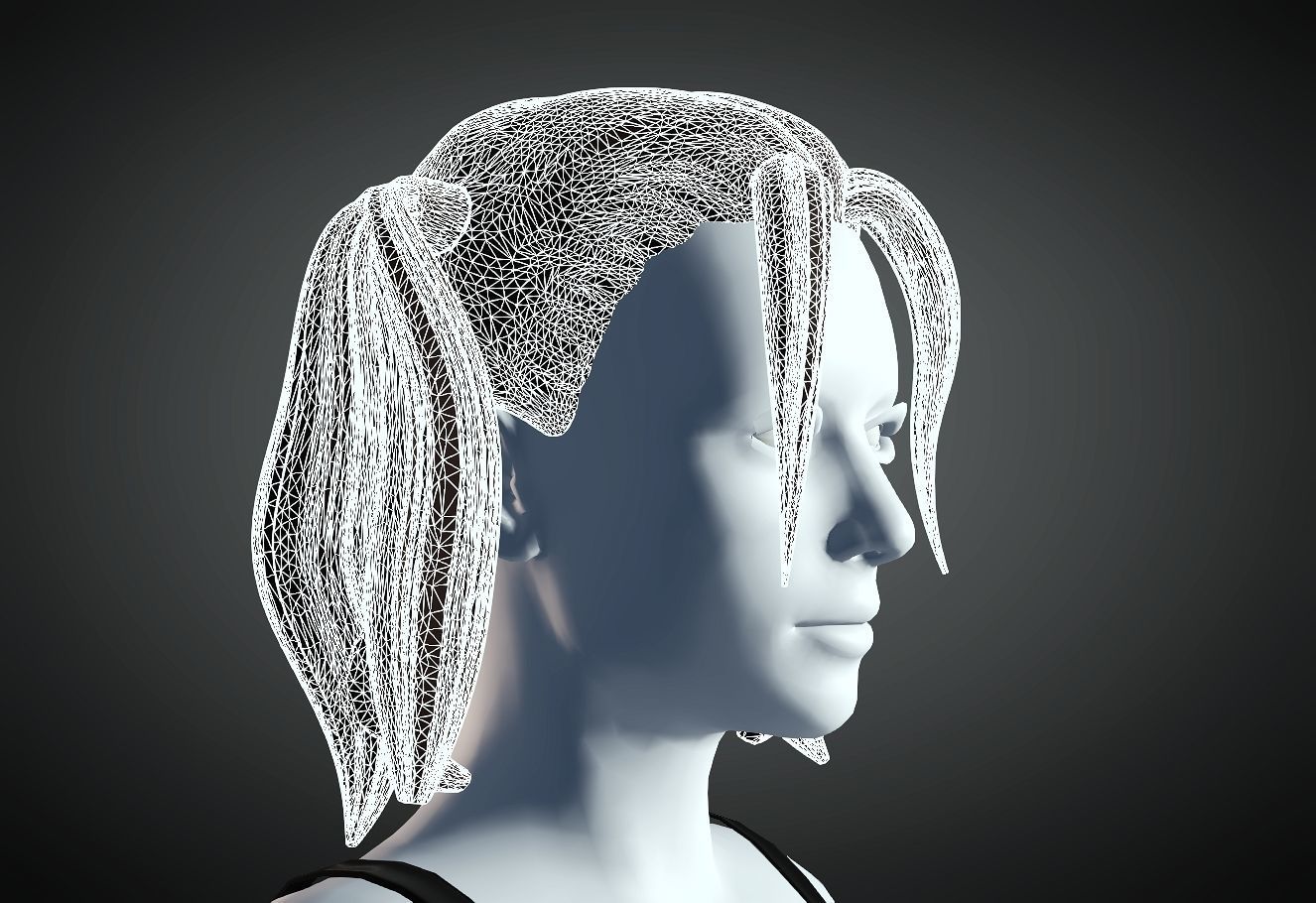 3D Hair style for Female 90 3D model 3D print model_6