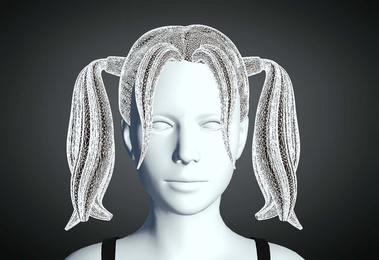 3D Hair style for Female 90 3D model 3D print model_4