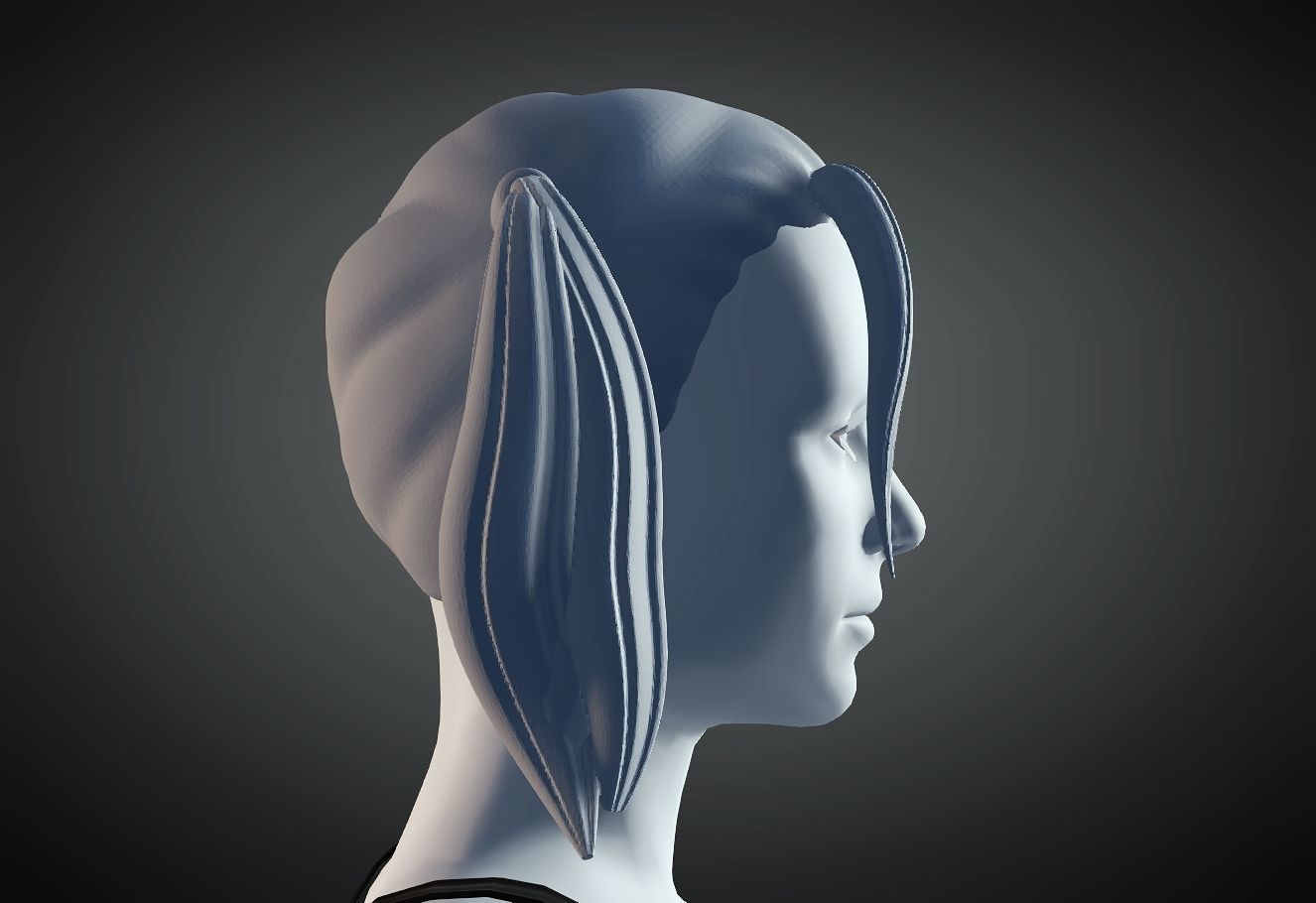 3D Hair style for Female 90 3D model 3D print model_2