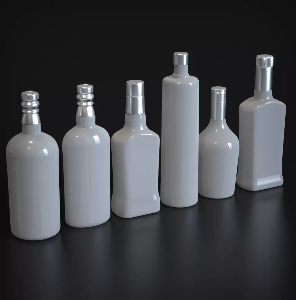 Whiskey Bottles Detailed Pack 3D model