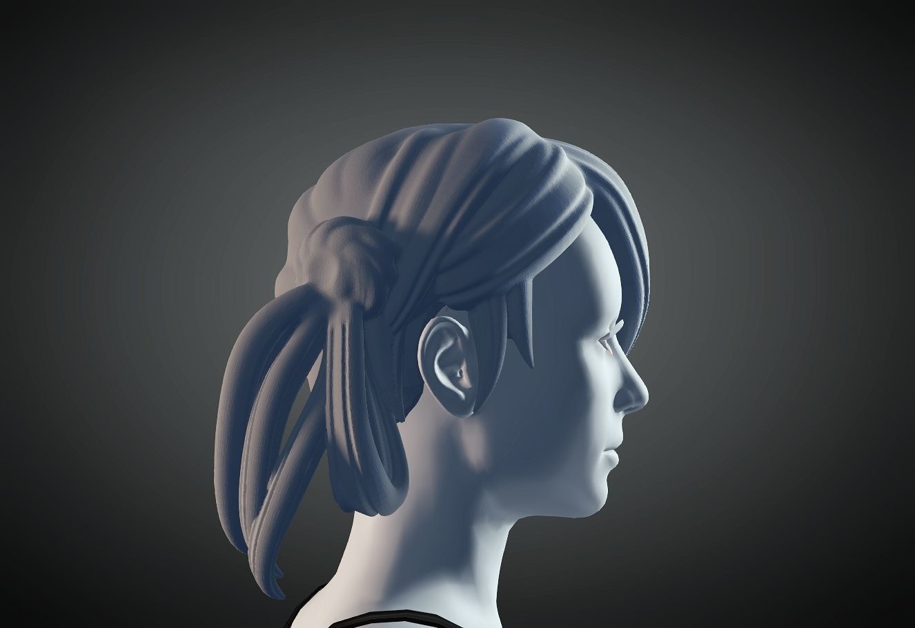 3D Hair style for Female 93 3D model 3D print model_2