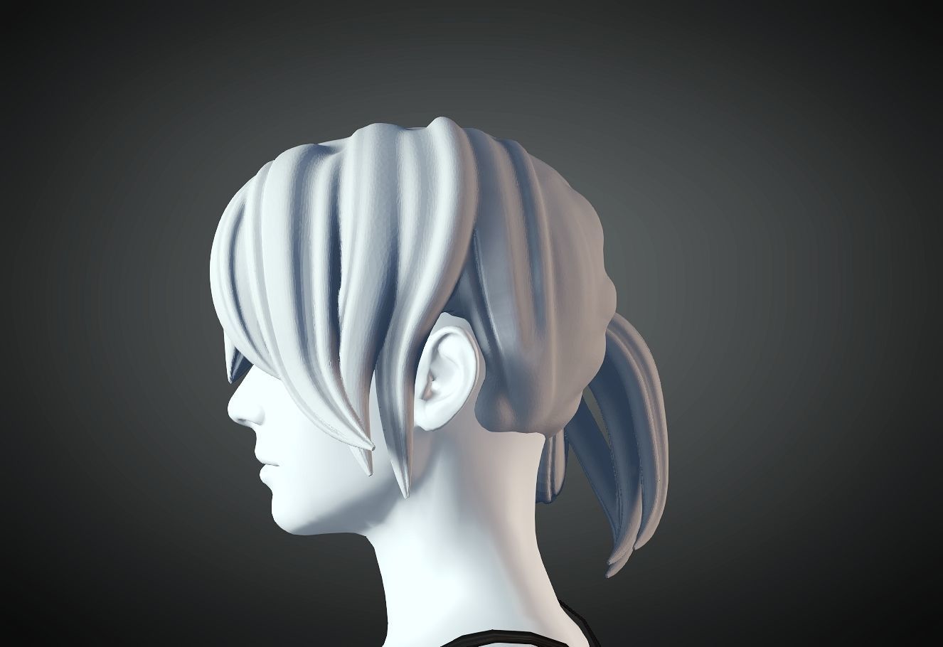 3D Hair style for Female 93 3D model 3D print model_1