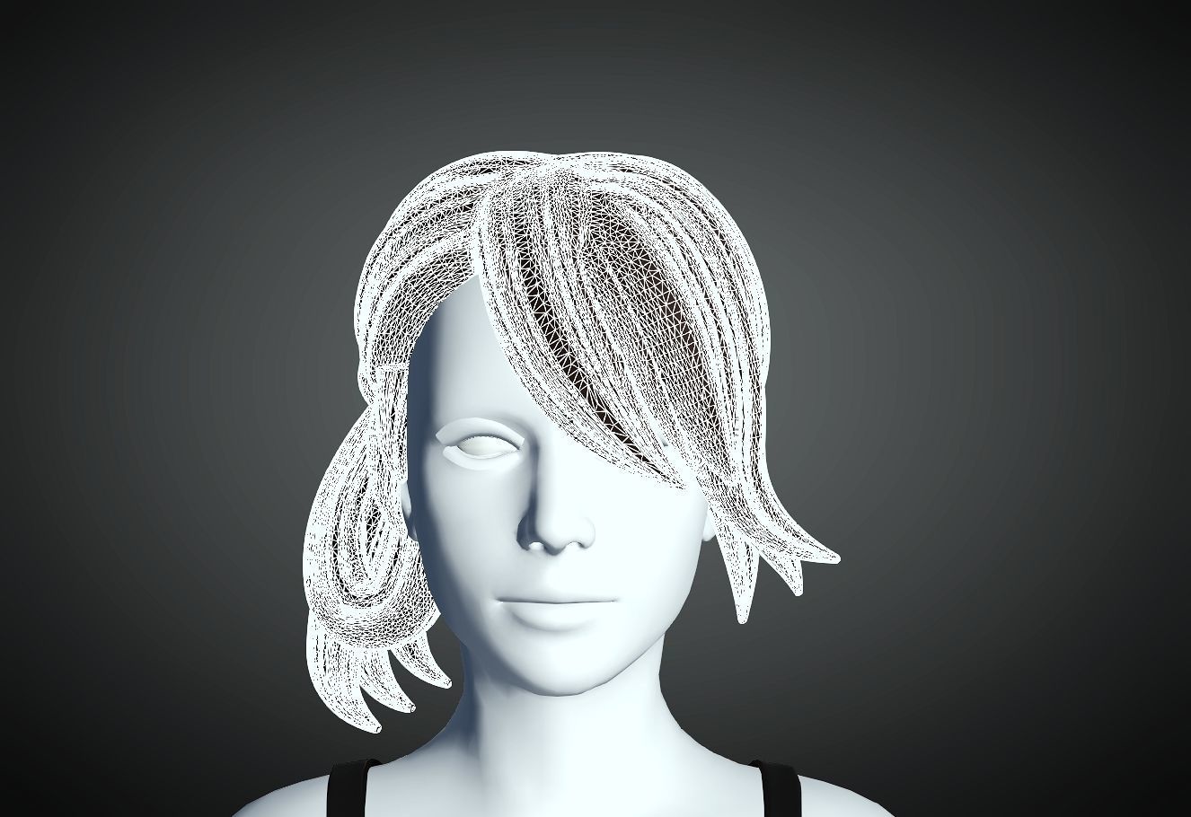 3D Hair style for Female 93 3D model 3D print model_4