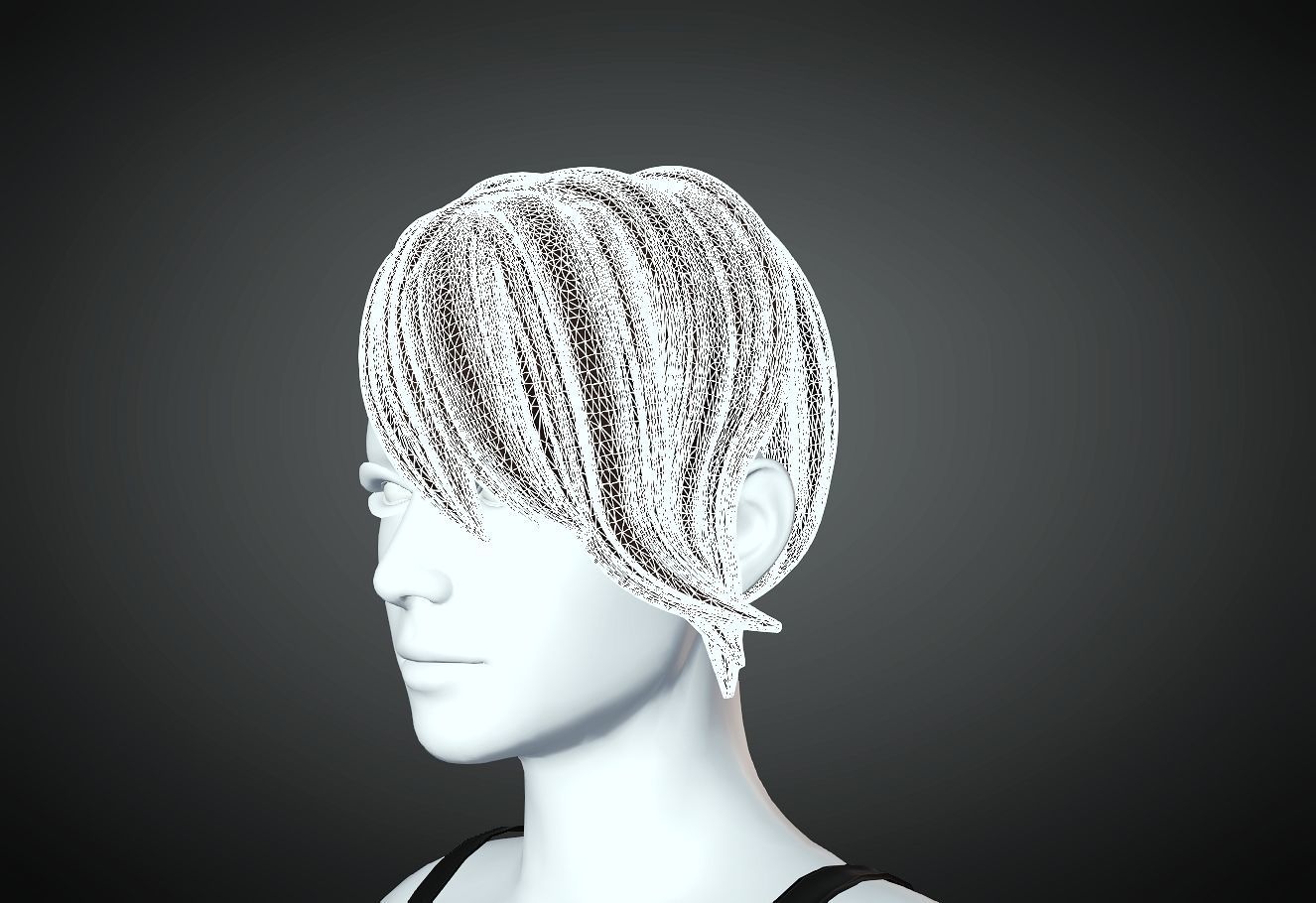 3D Hair style for Female 93 3D model 3D print model_6
