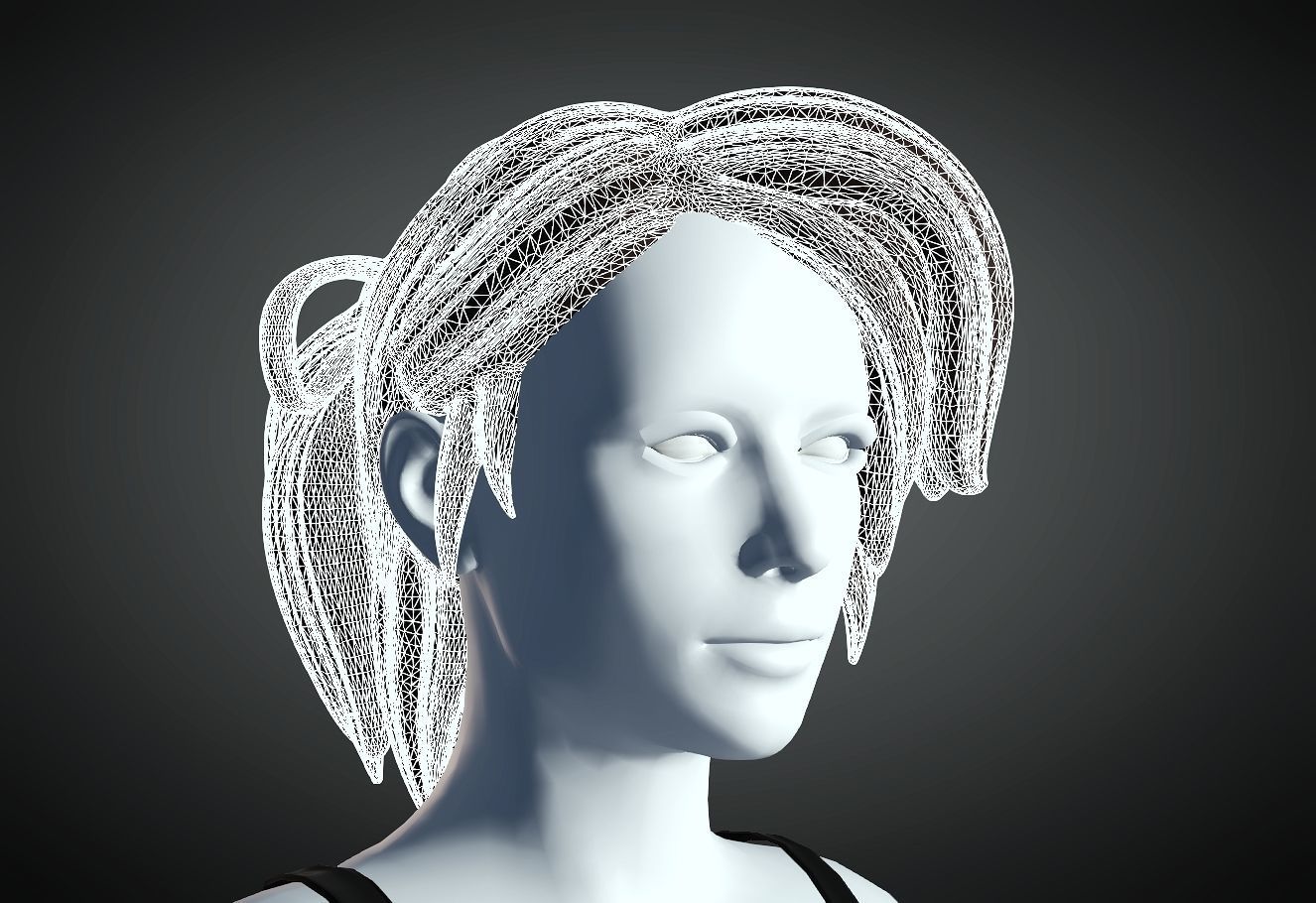3D Hair style for Female 94 3D model 3D print model_5