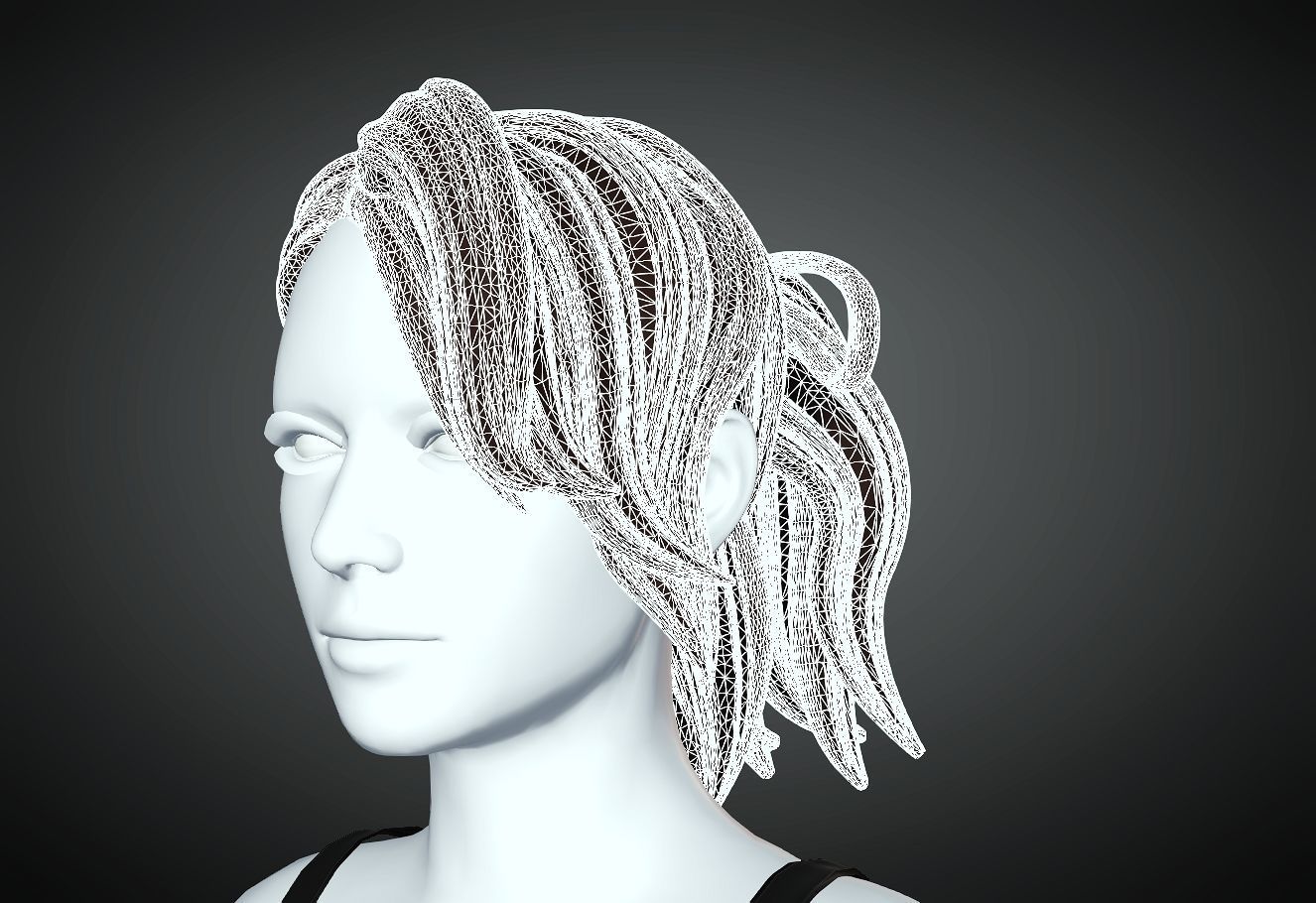 3D Hair style for Female 94 3D model 3D print model_4